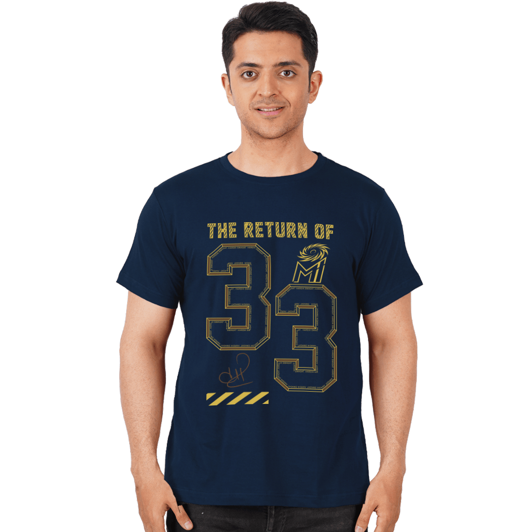 Dudeme | MI: Hardik Pandya Navy T-Shirt