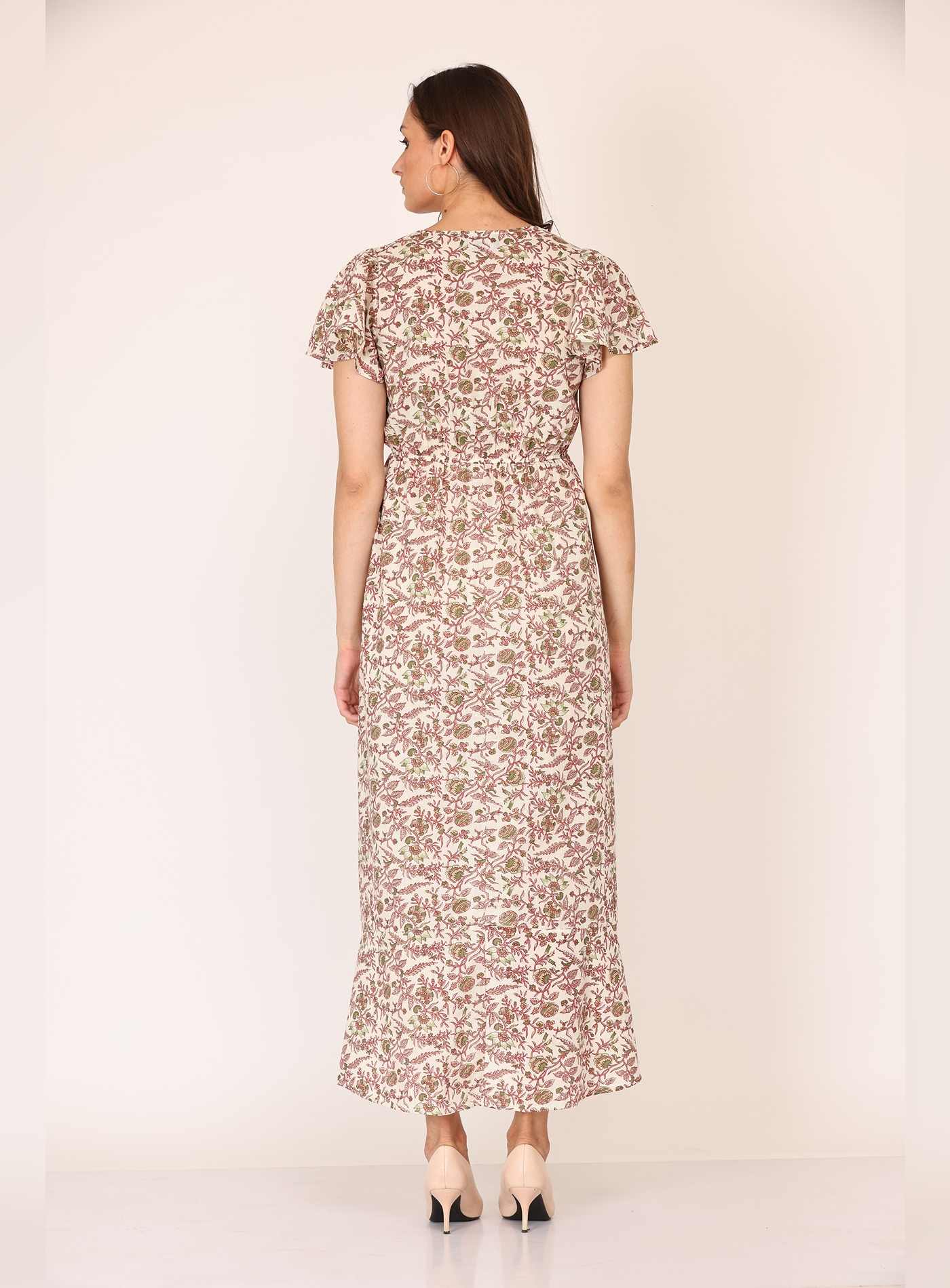 Alice18 Women's Ruffled Midi Dress – Effortless Charm & Grace