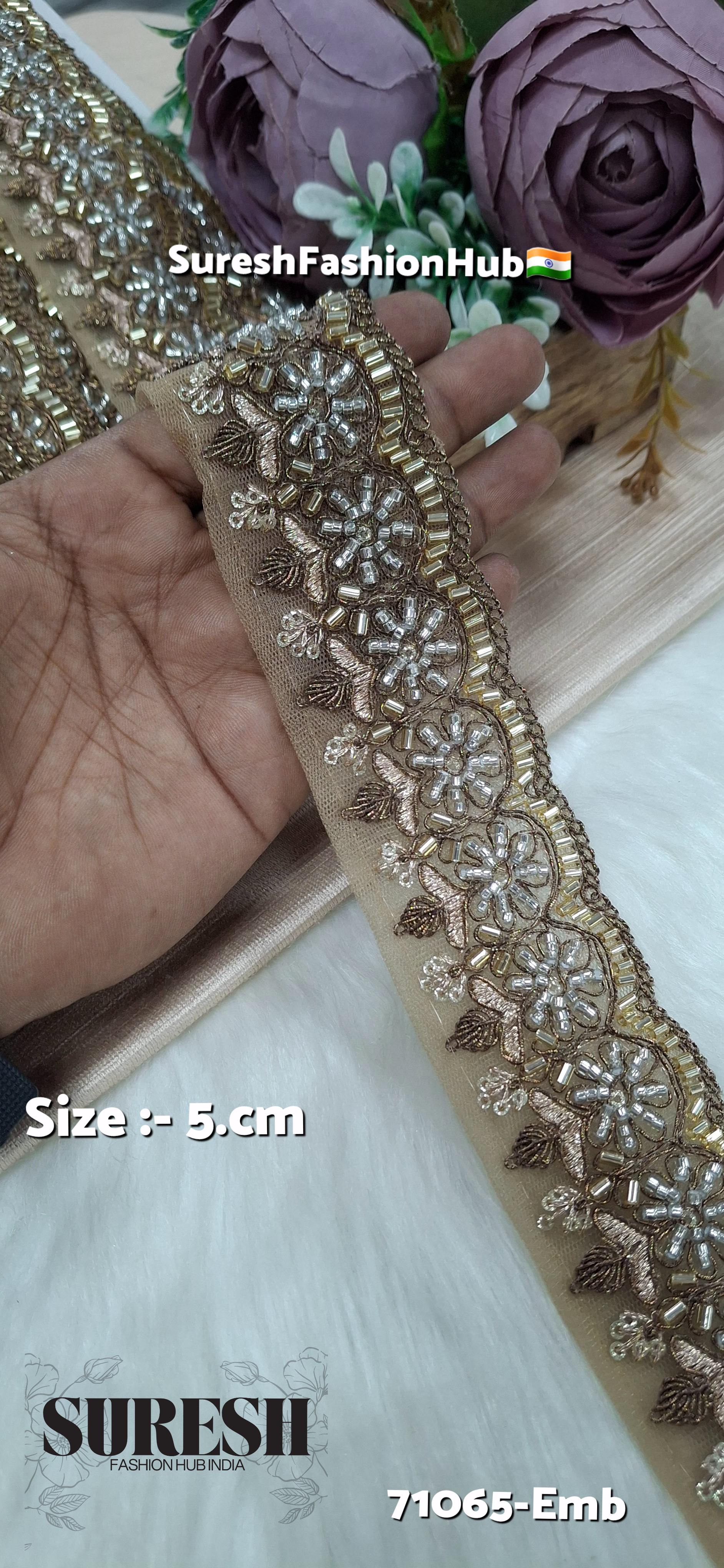 Matt Gold Regal Scalloped Lace