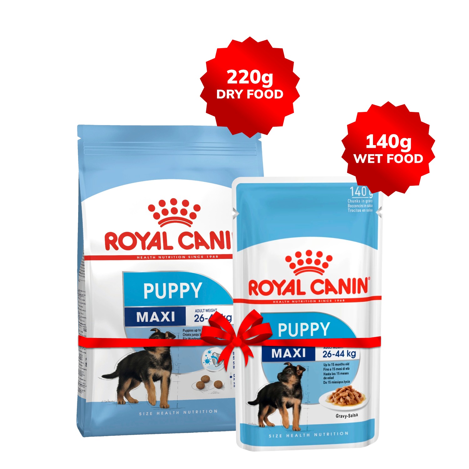 Royal Canin | Royal Canin Maxi Puppy Dry Dog Food, 220g with Maxi Puppy Gravy, 140g (220g + 140g)