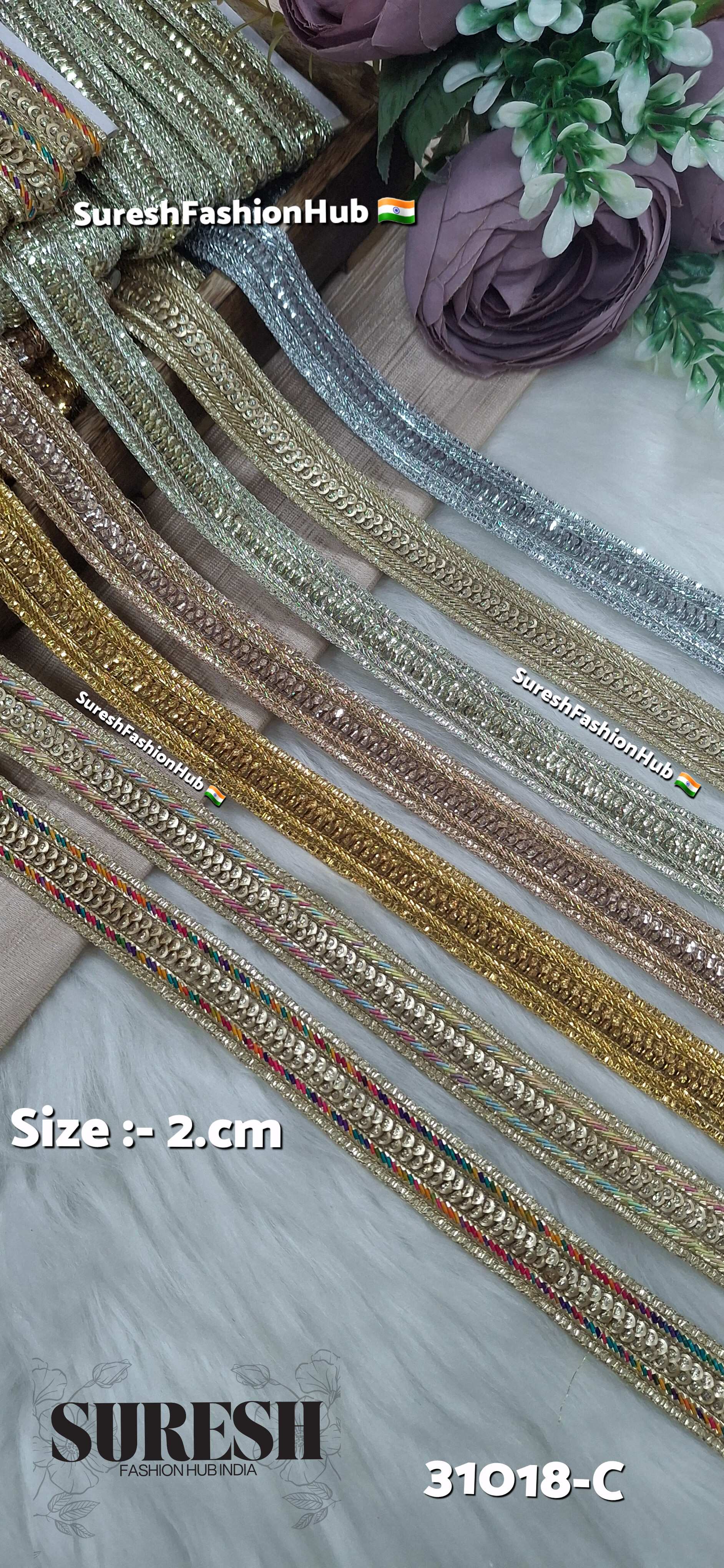 Pearl Center Border Jhalar Lace