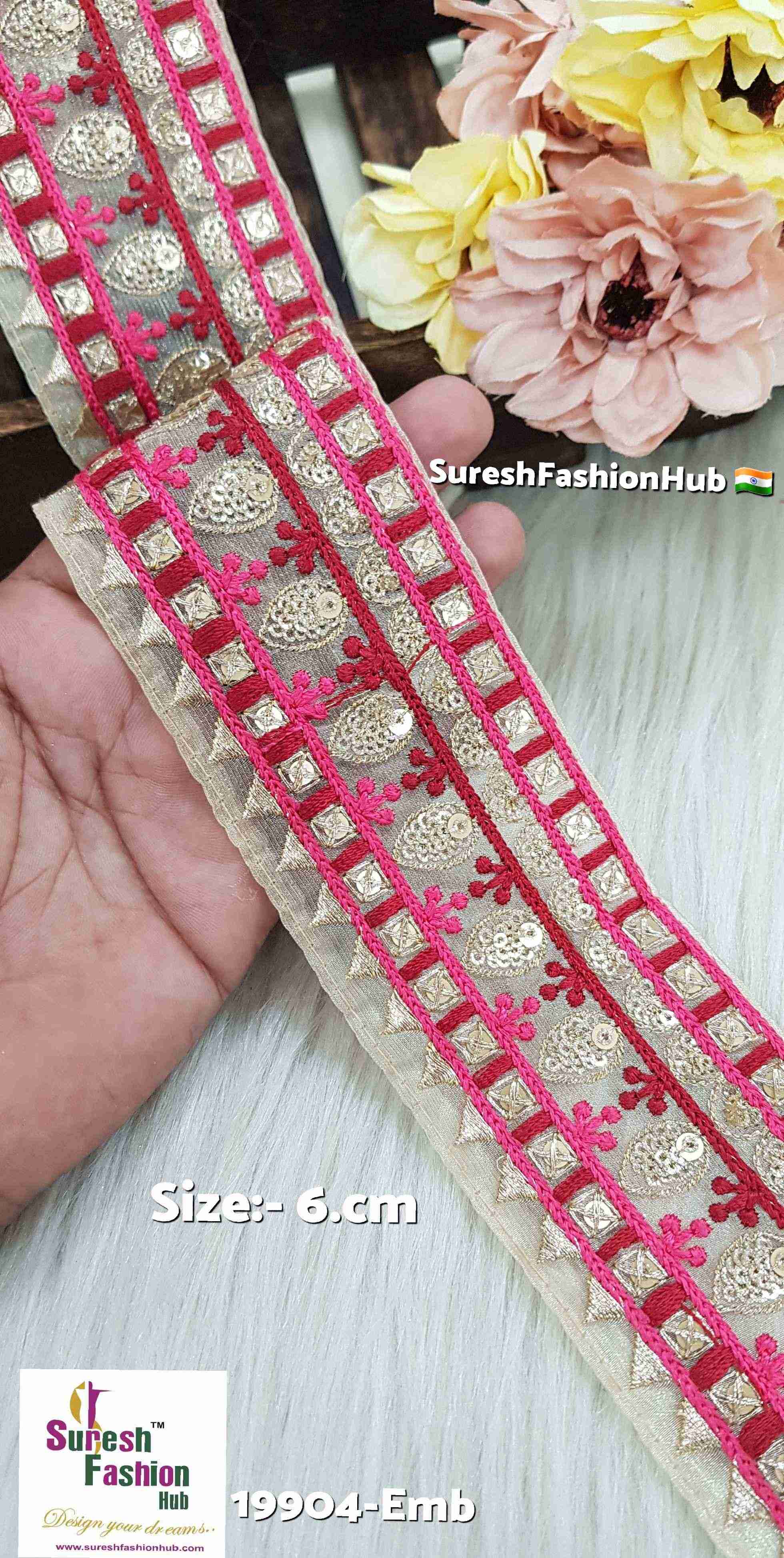 Maroon-Gajri Multi-Layered Organza Lace