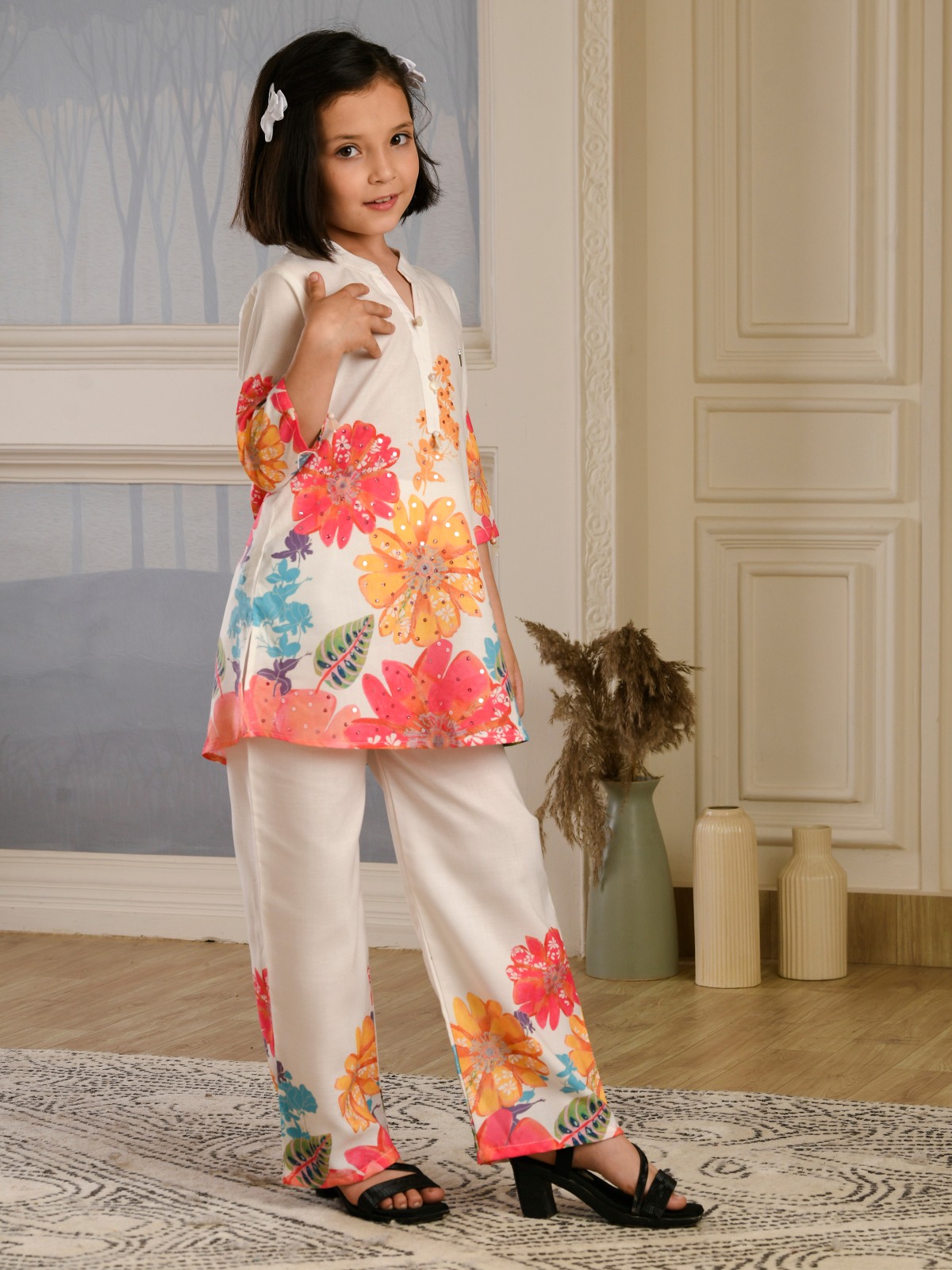 ALBION PREMIUM GIRLS SET INNOCENCE CREAM SKIRT TOP