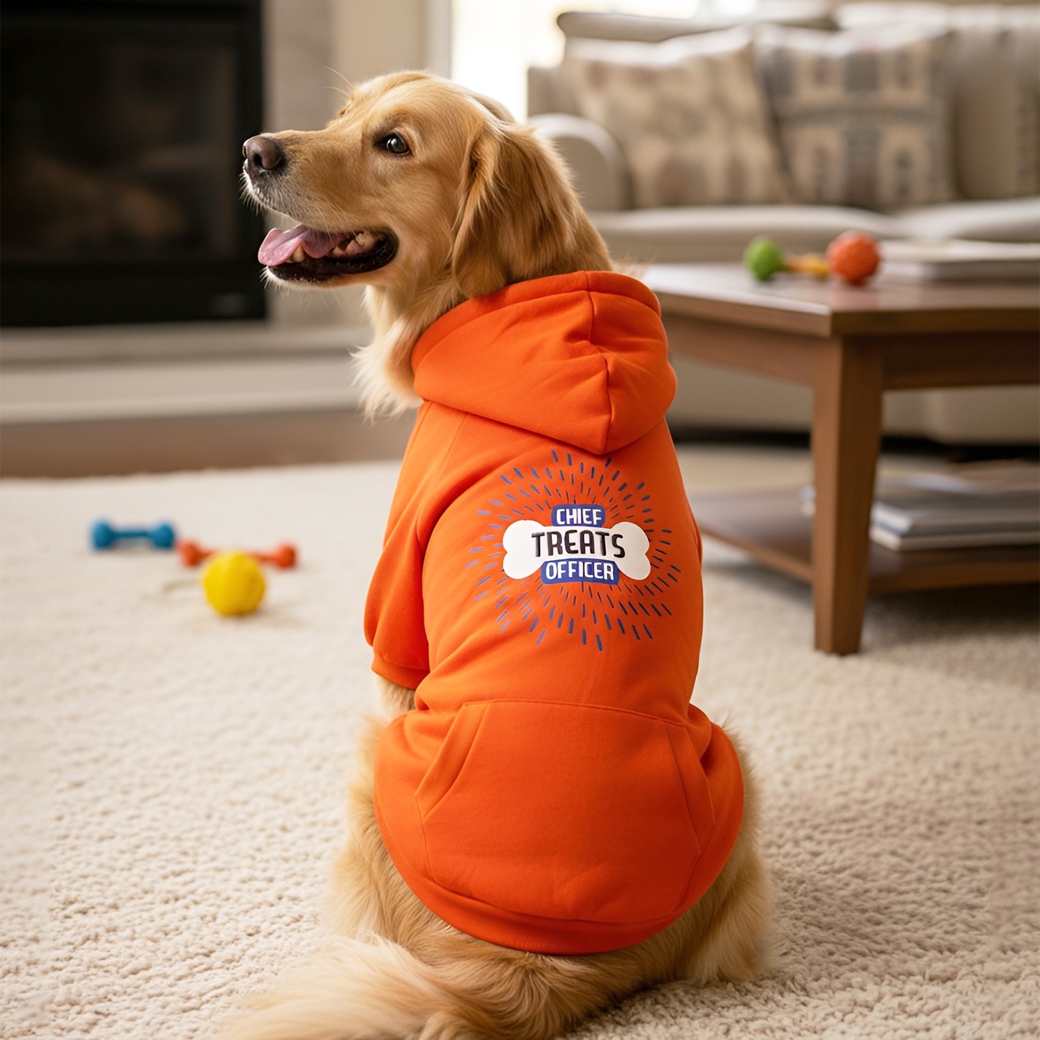 Ezra Quote Hoodie Cotton Comfort for Dogs, Orange