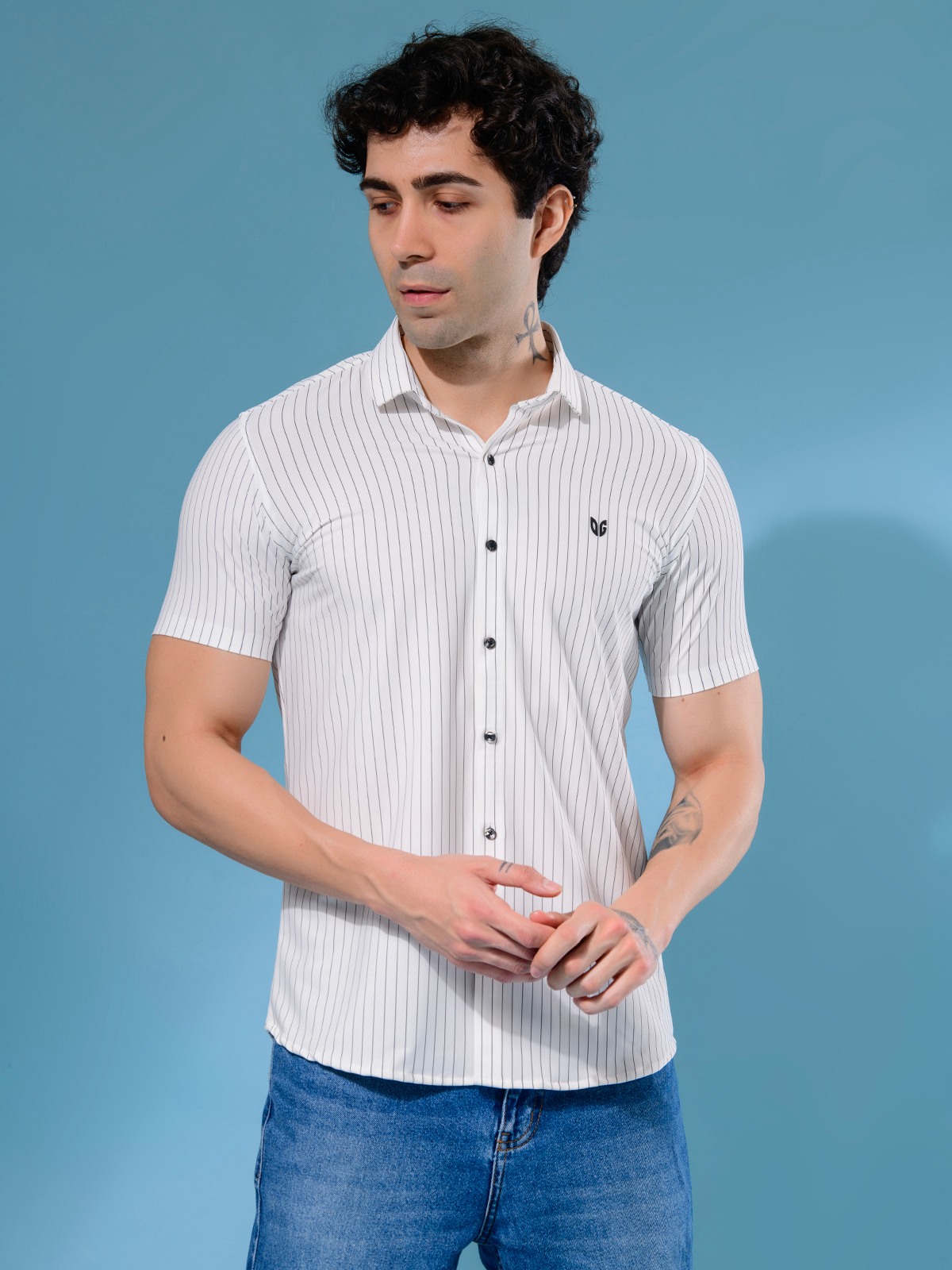 ALBION MENS OLDGARAGE 3 (WHITE) SHIRT