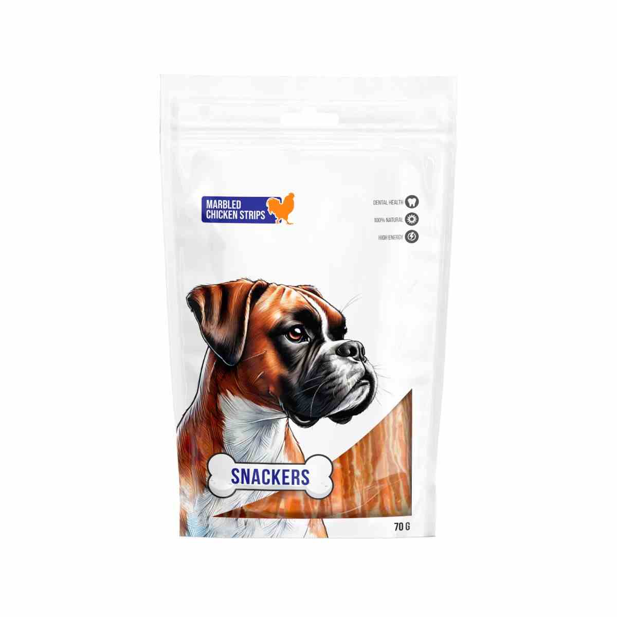 Snackers Marbled Chicken Strips Dog Treats, 70 g