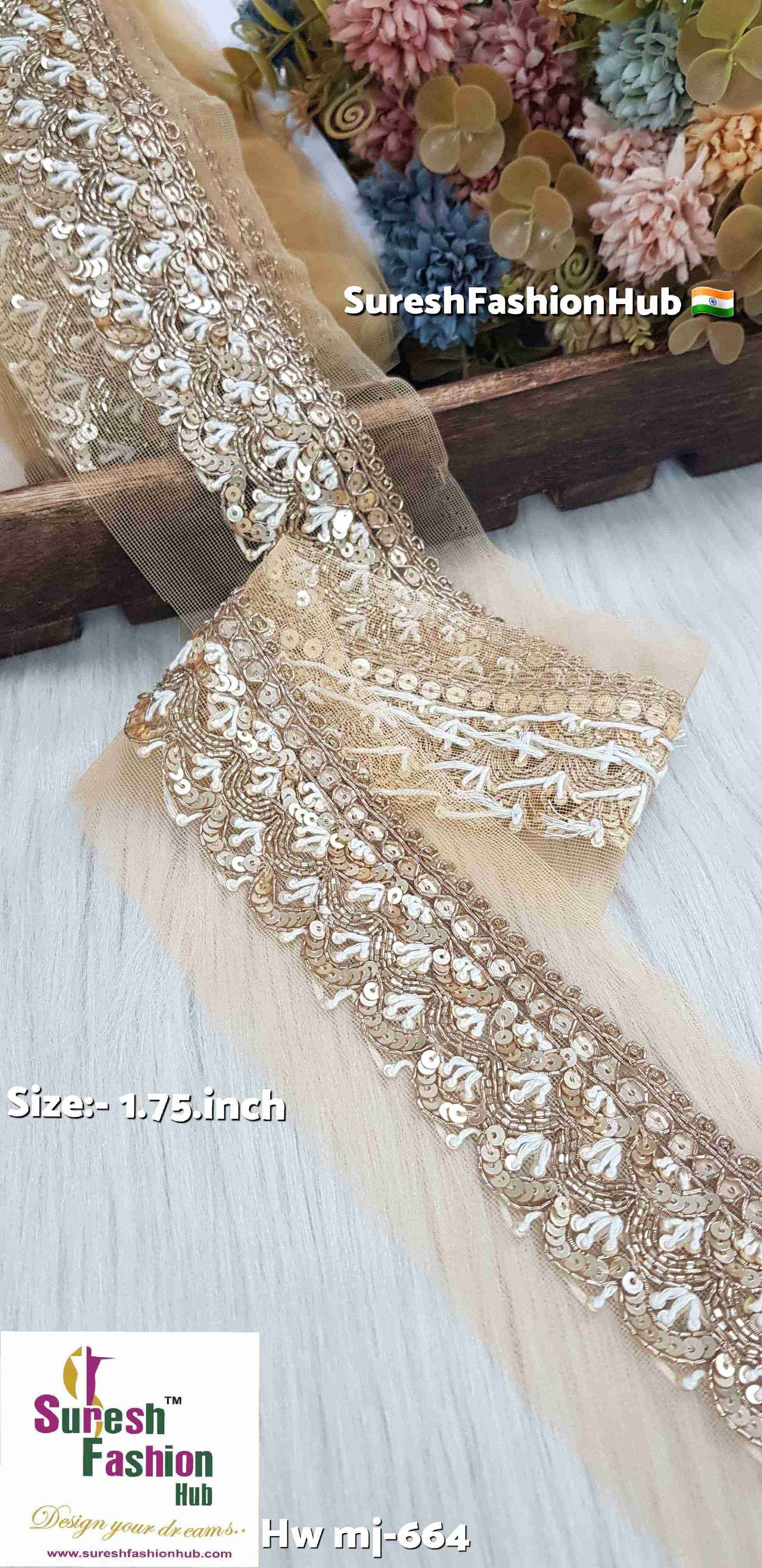 Scalloped Zardosi Handmade Lace