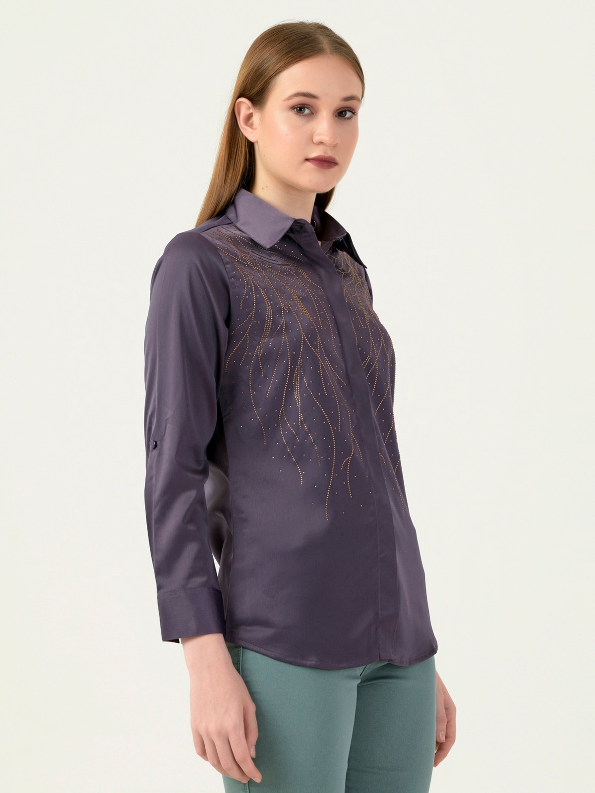 Albion Women Smart Premium Lavender Casual Shirt