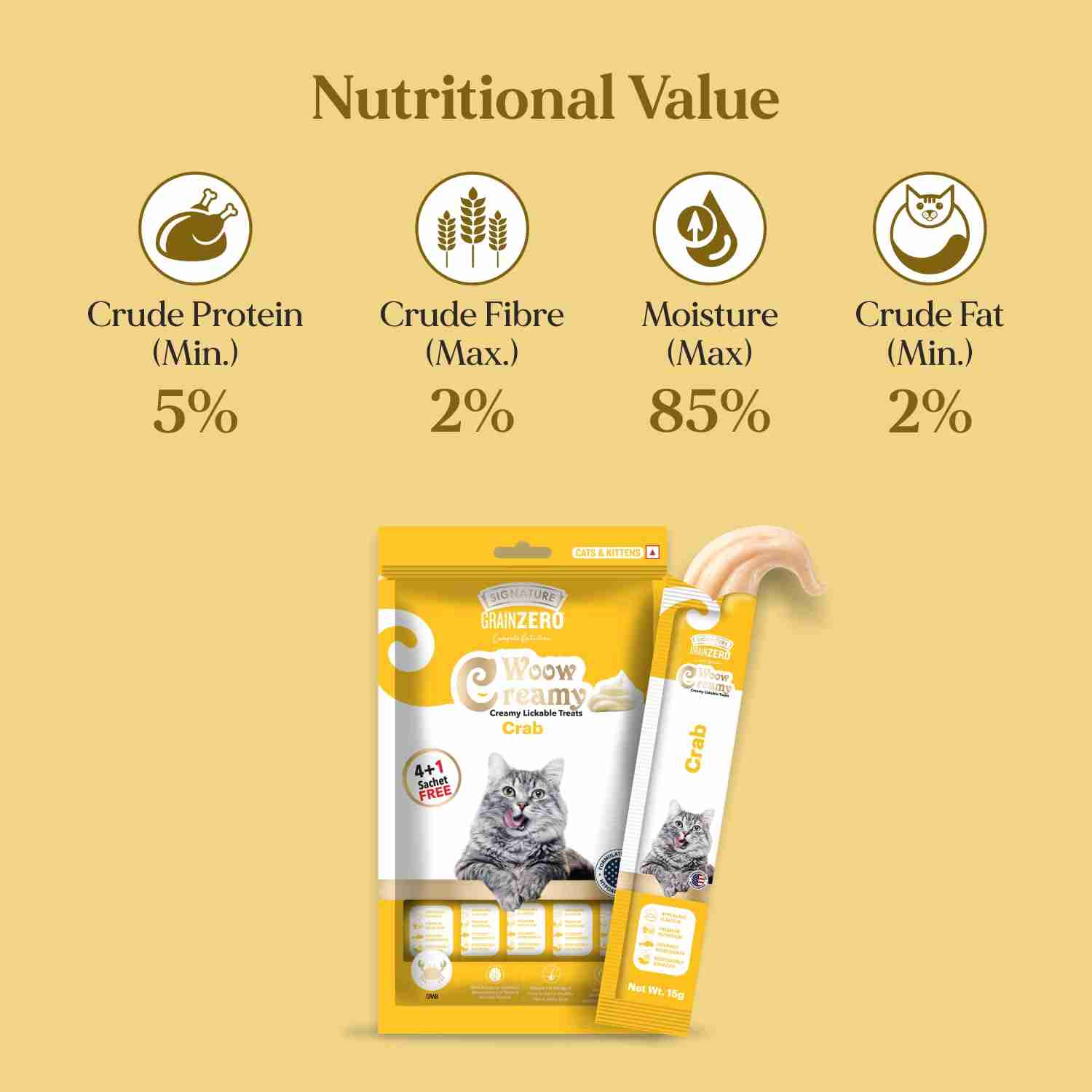 Grain Zero Crab Lickable Creamy Cat Treats