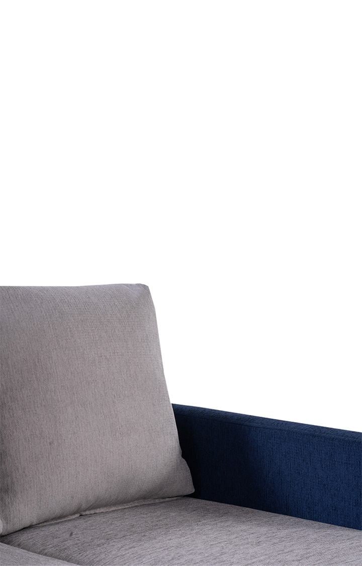 neudot Saya LHS Sectional Sofa for Living Room |4 Person Sofa| Premium Fabric with Cushioned Armrest | 12 Months Warranty| Solid Wood Frame| 4 Seater in Saya Duo Blue Color DIY(Do-It-Yourself)