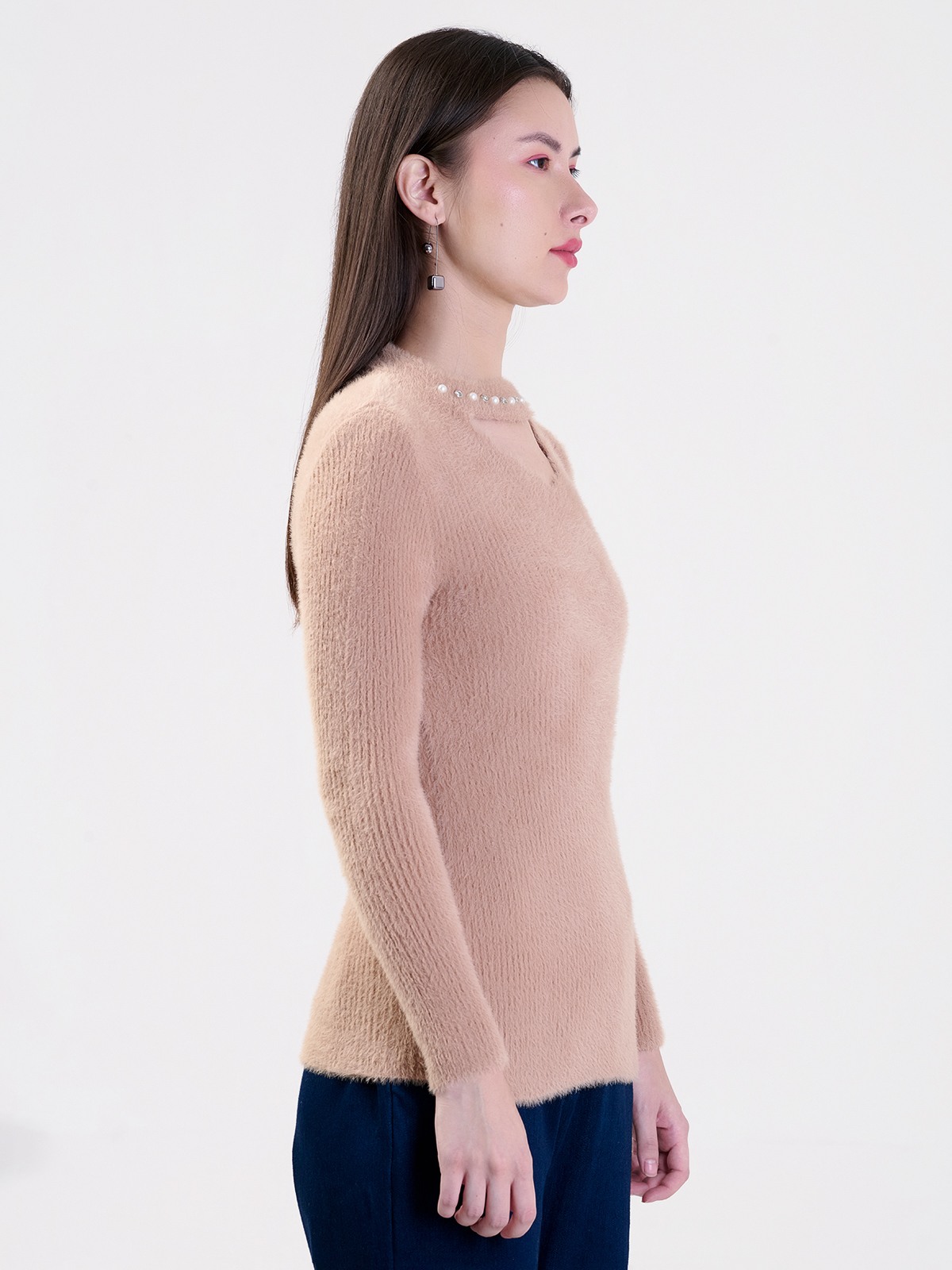 ALBION LADIES BROWN TOP (WOOLEN)