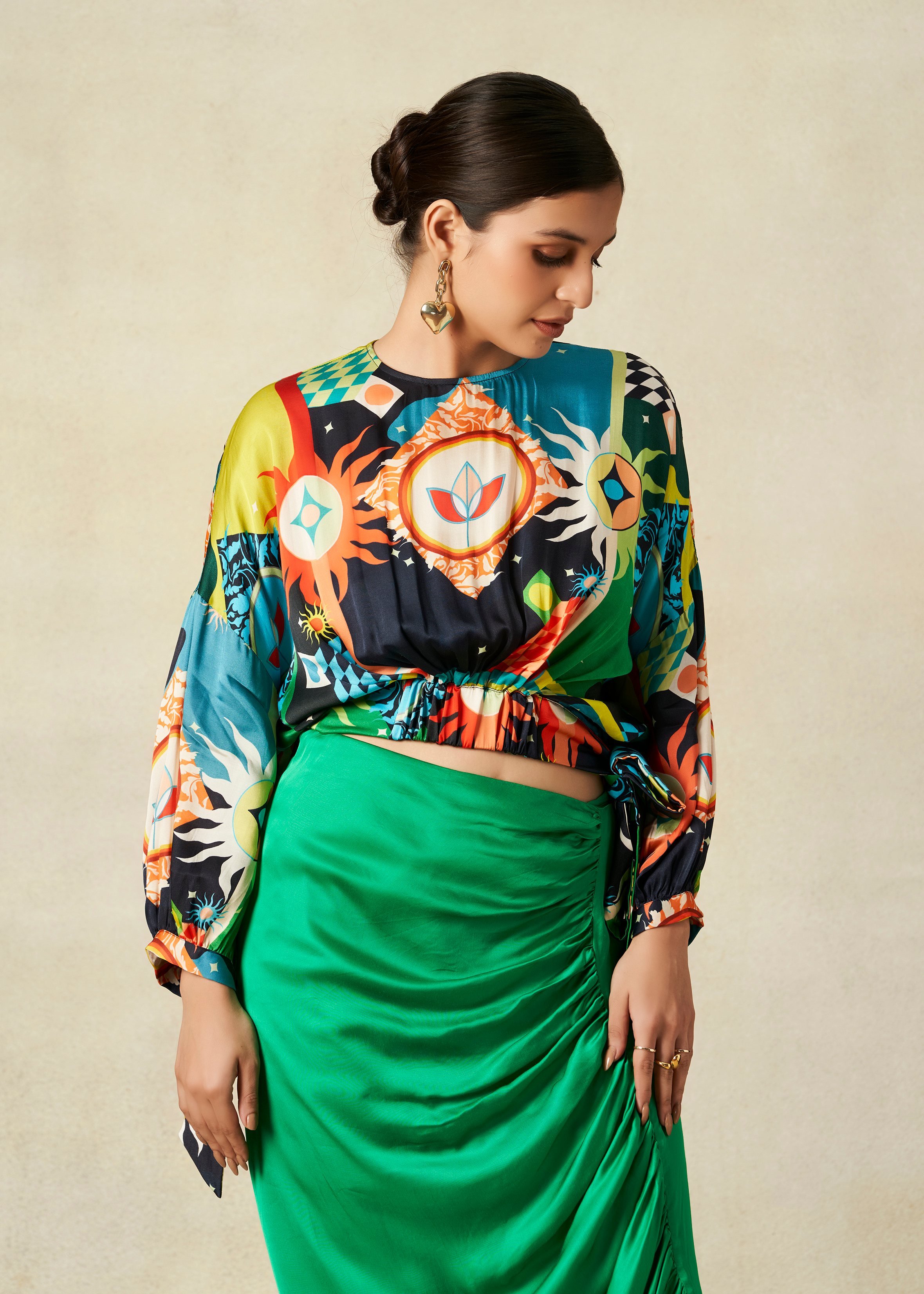 Printed Bluzon Top