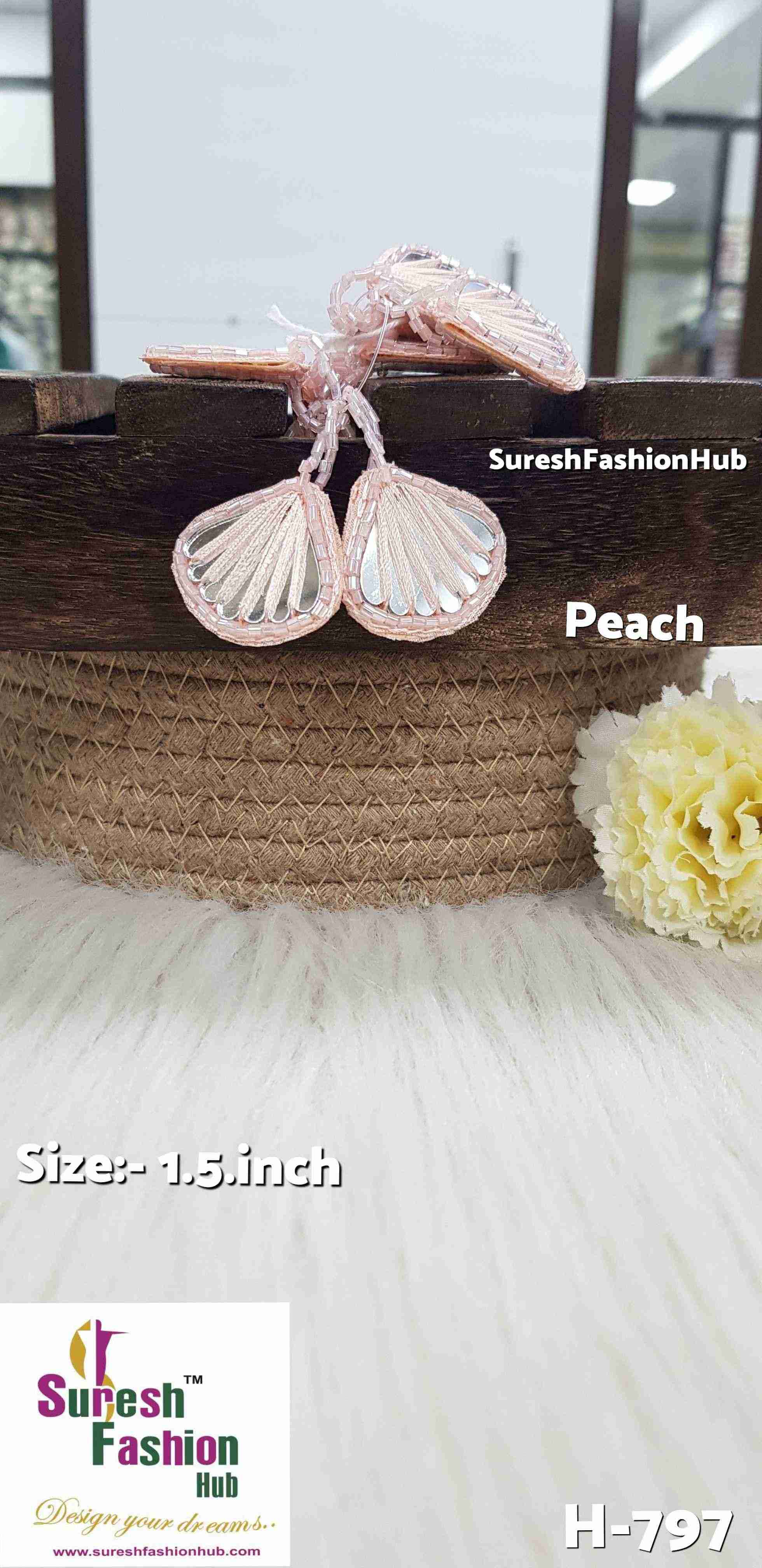 Elegant Mirror Thread Peach Tassels