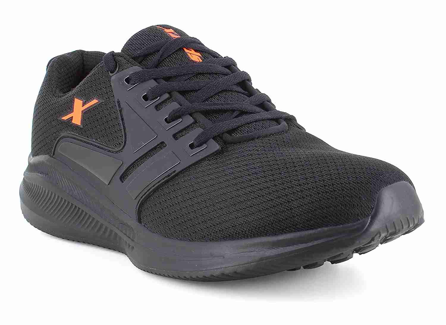 Sparx black running shoes sales