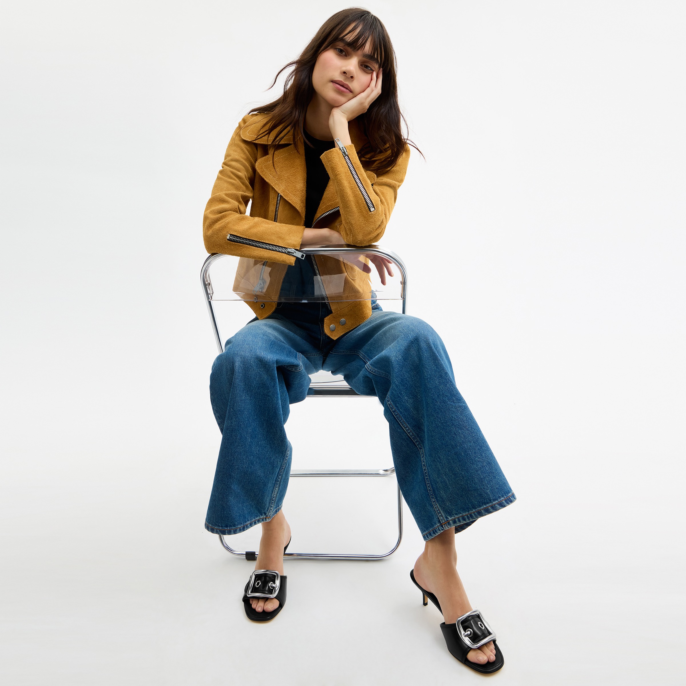 Margot Sandal With Oversized Buckle In Loved Leather