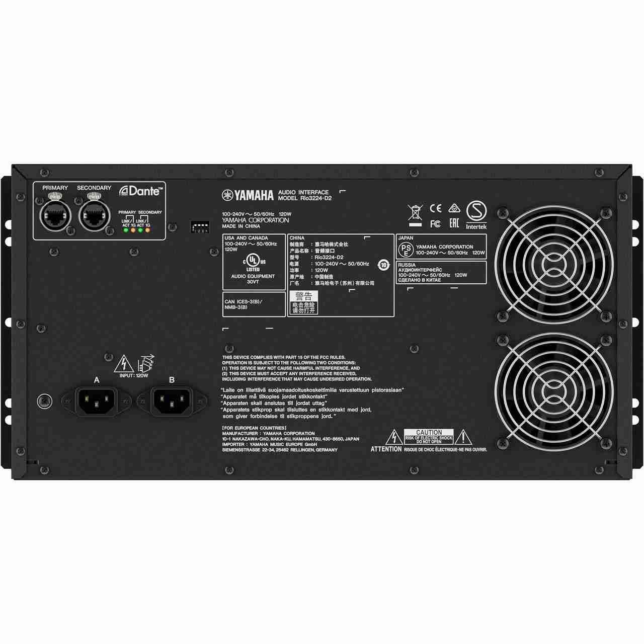 Yamaha Rio3224-D2 حامل إدخال/إخراج Dante بمنافذ 32x16 لسلاسل CL/QL/RIVAGE PM 3