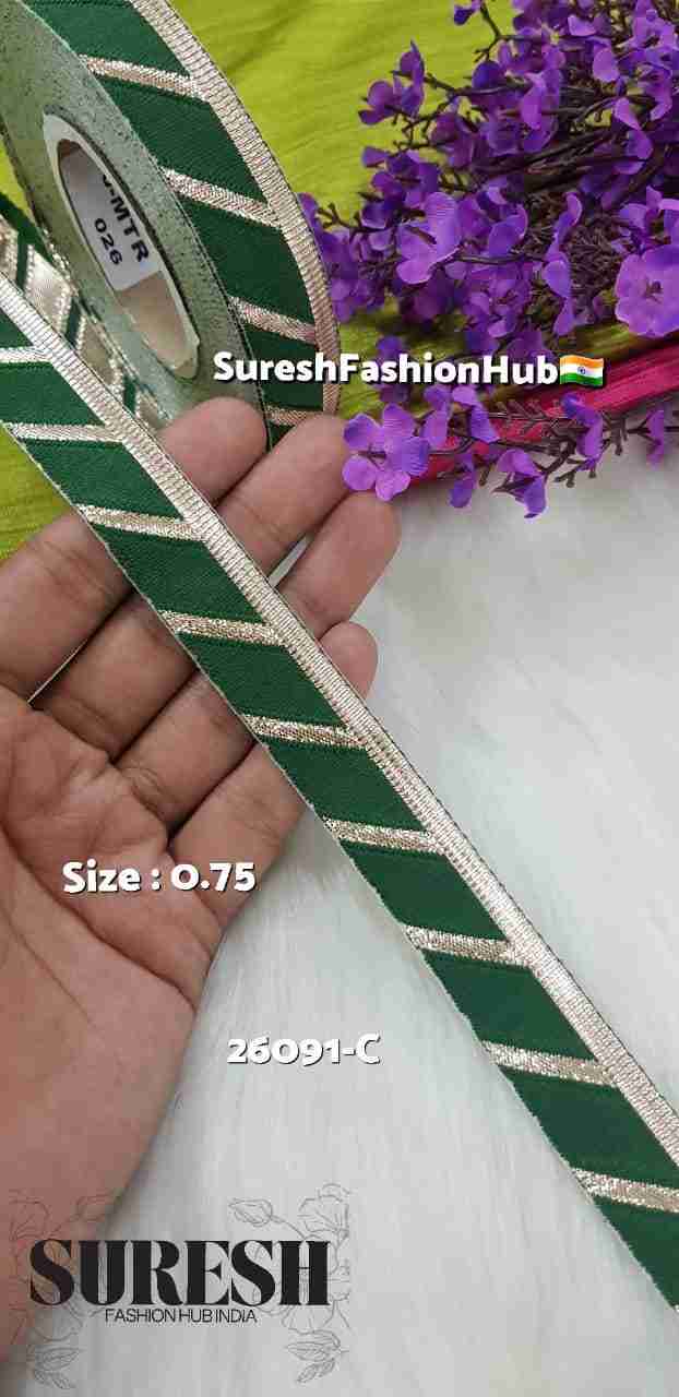Bottle Green Banarasi Gota Patti Style Lace – 26091-C