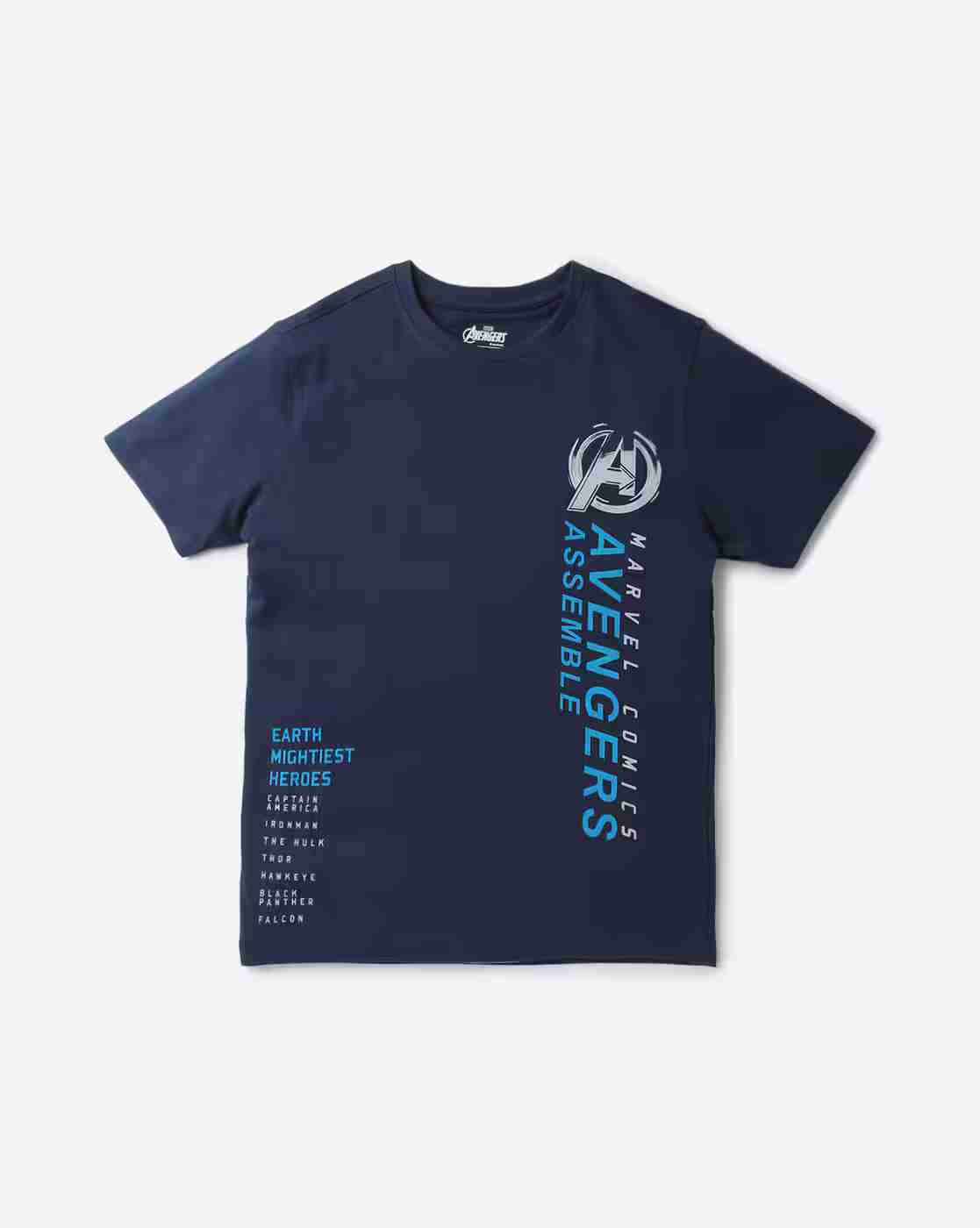YB DNMX | Avengers Print Round-Neck T-Shirt|0
