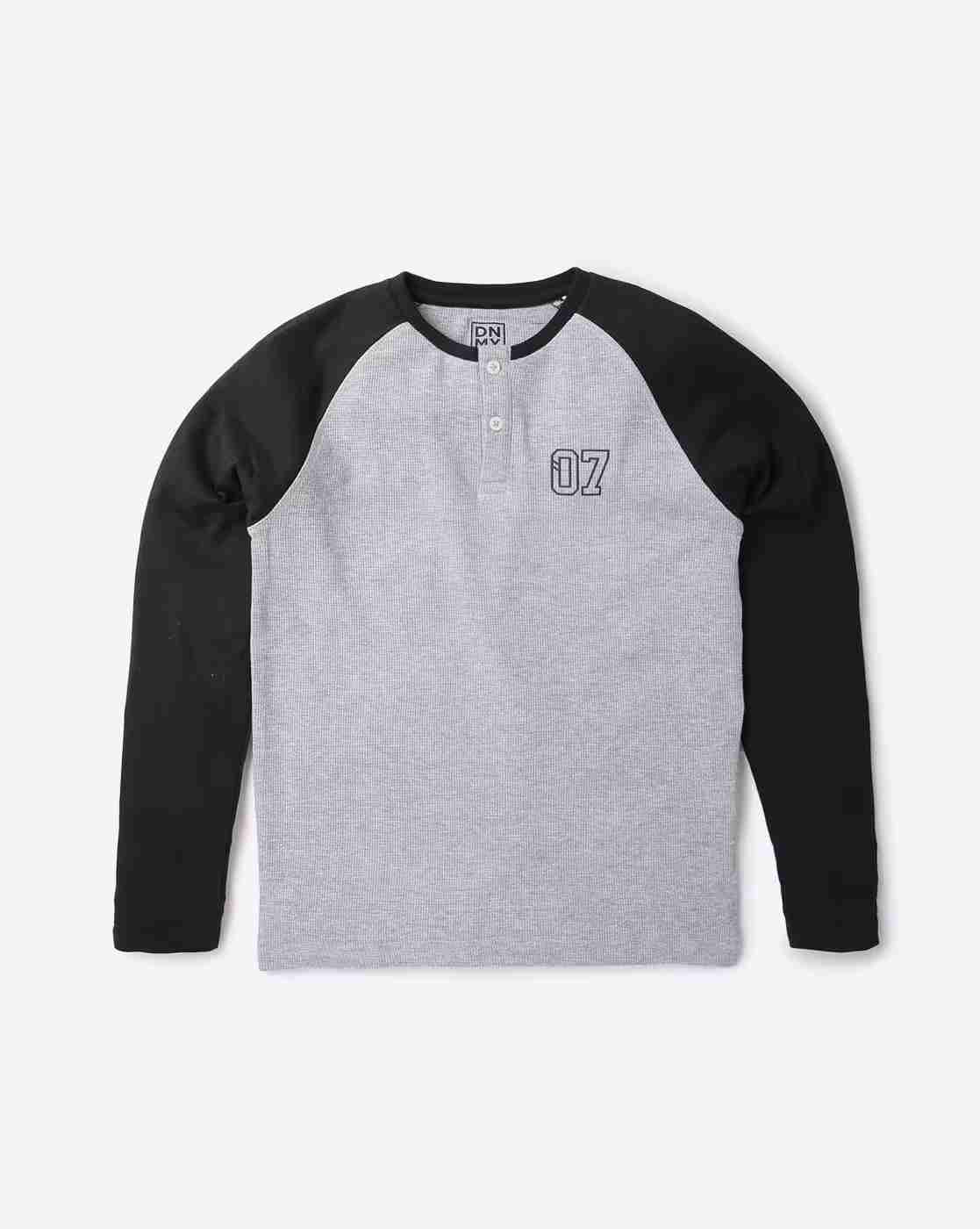 YB DNMX | Heathered Round-Neck T-Shirt with Raglan Sleeves|0