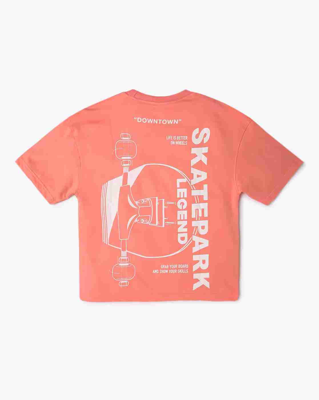 YB DNMX | Boys Skatepark Print Oversized Crew-Neck T-Shirt|1