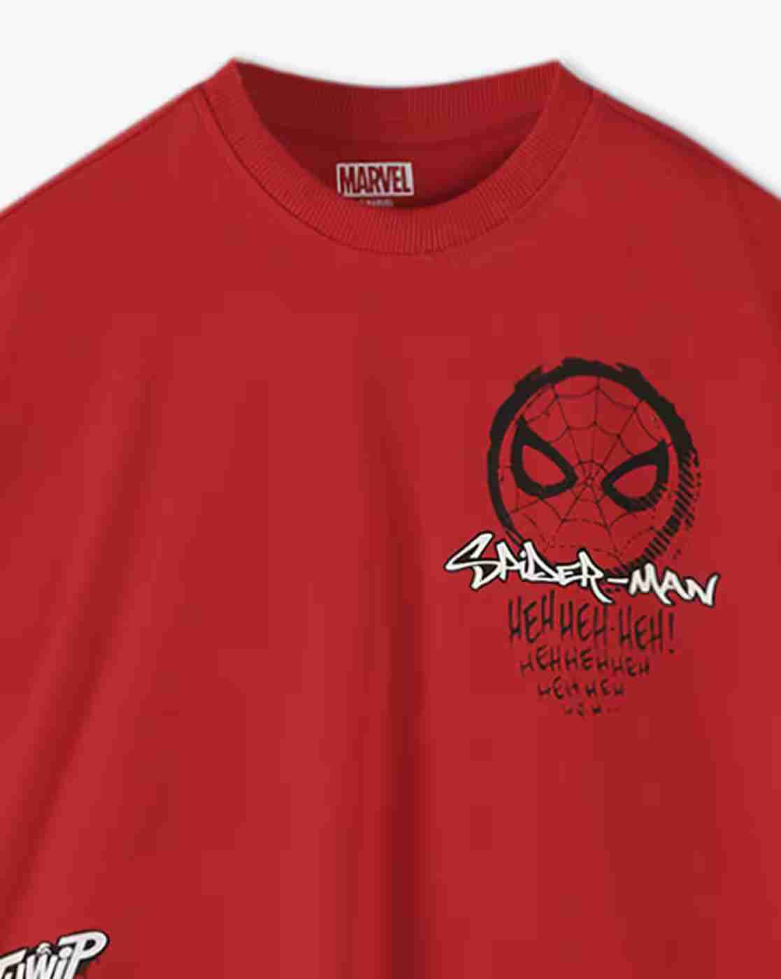YB DNMX | Boys Spider Man Print Oversized Crew-Neck T-Shirt|2