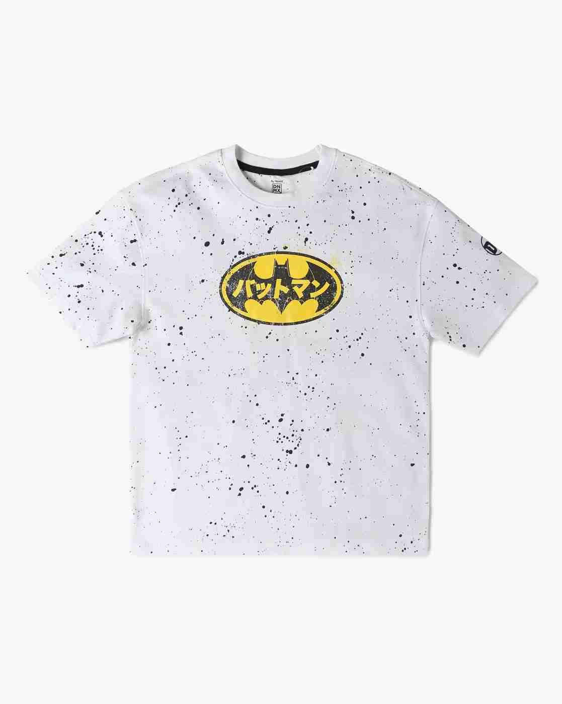 YB DNMX | Boys Batman Print Oversized Fit Round-Neck T-Shirt|0