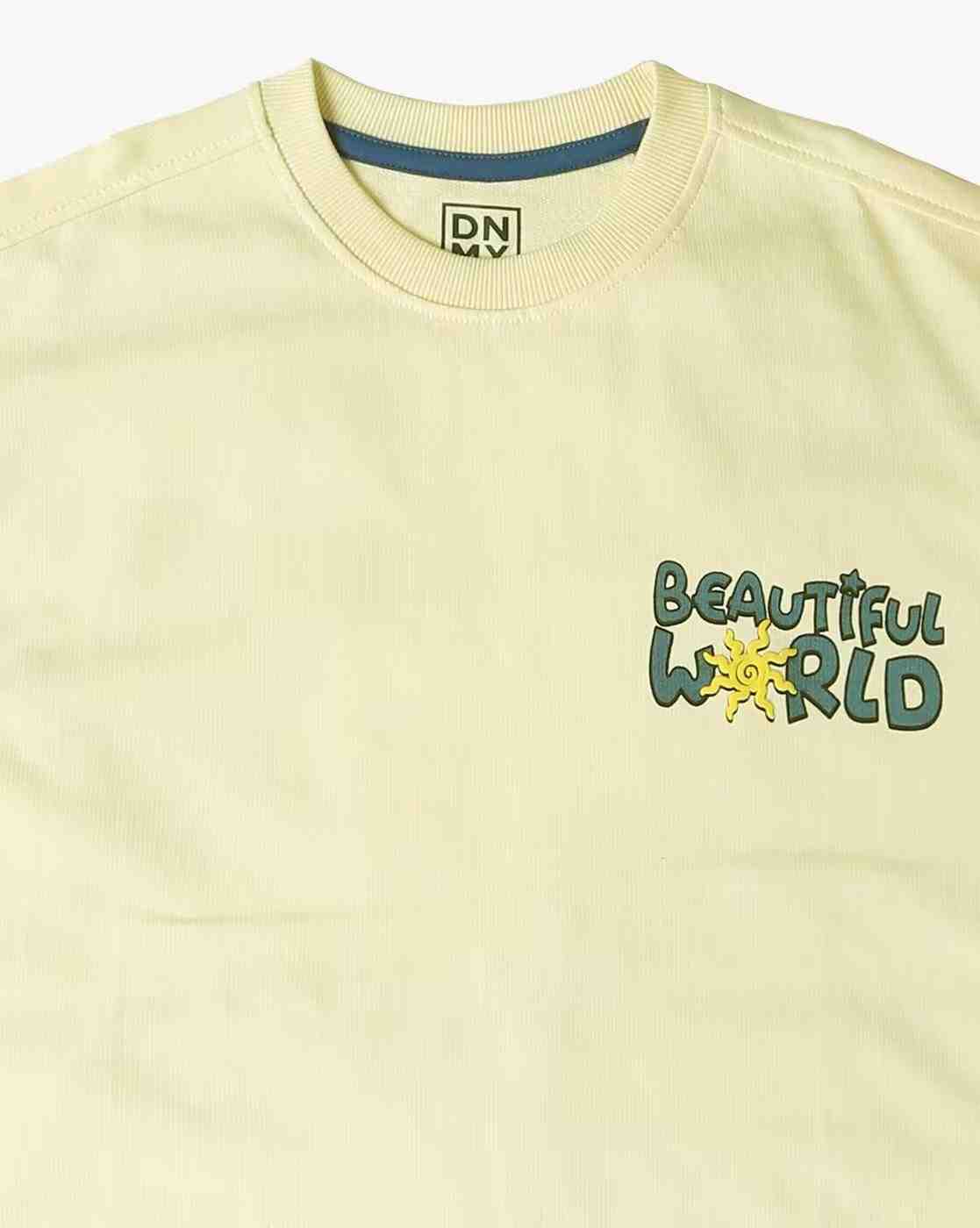 YB DNMX | Boys Printed Oversized Fit Crew-Neck T-Shirt|2
