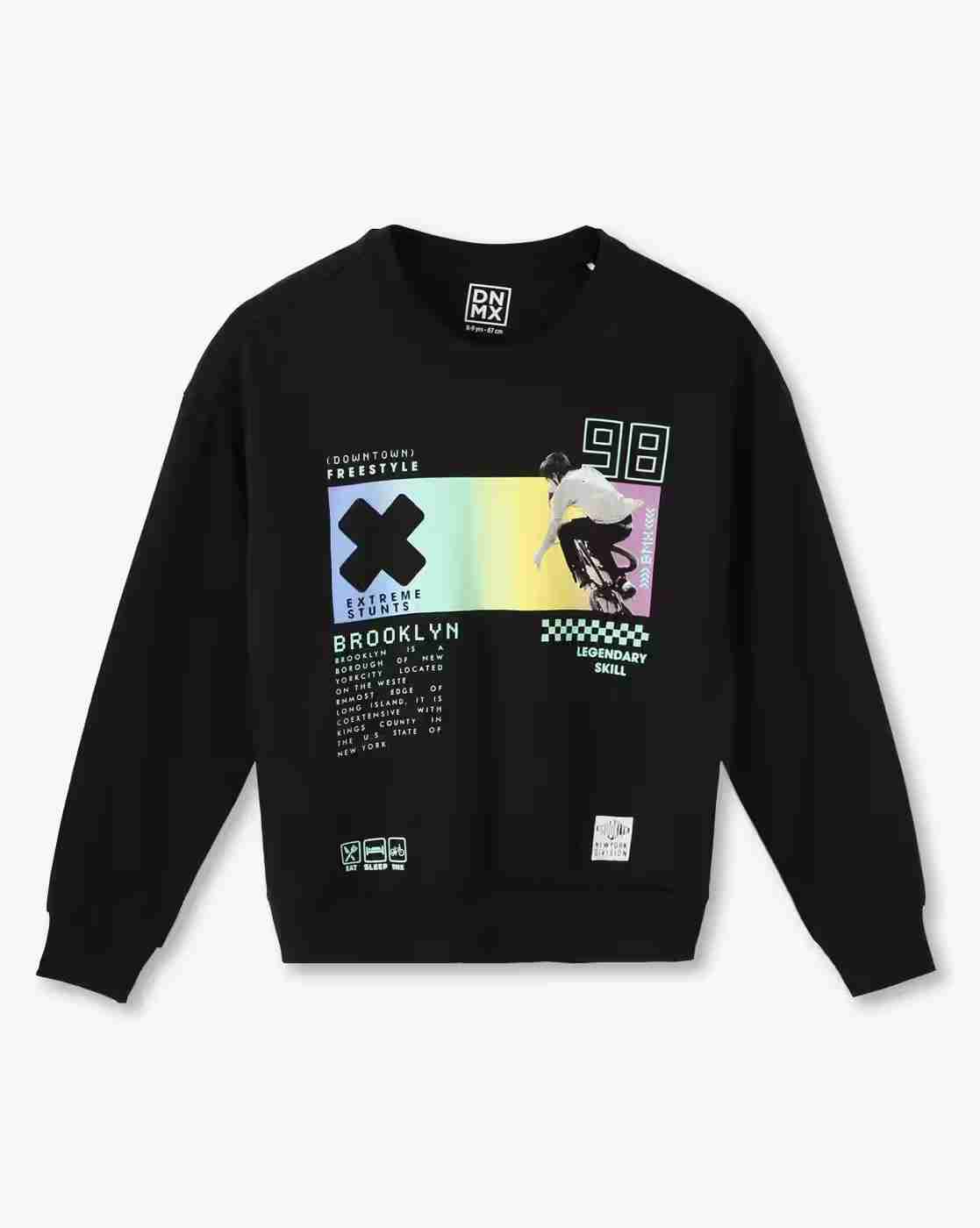YB DNMX | Boys FW24 YB BMX Graphic Print Oversized Sweatshirt|0