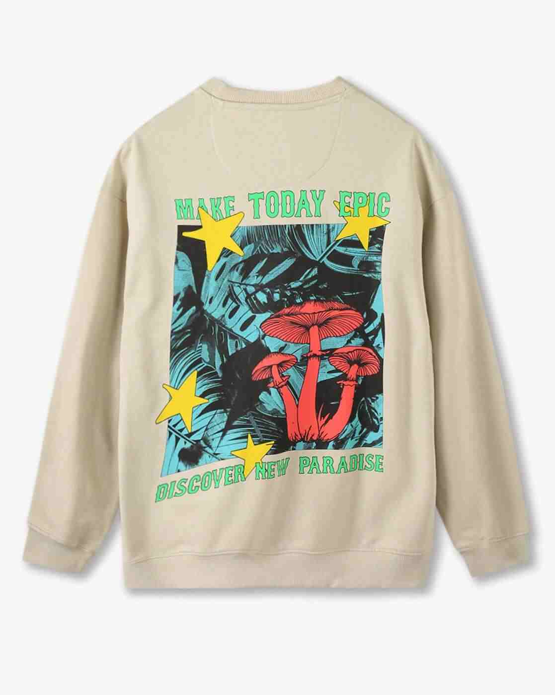 YB DNMX | Boys Graphic Print Oversized Cotton Sweatshirt|1