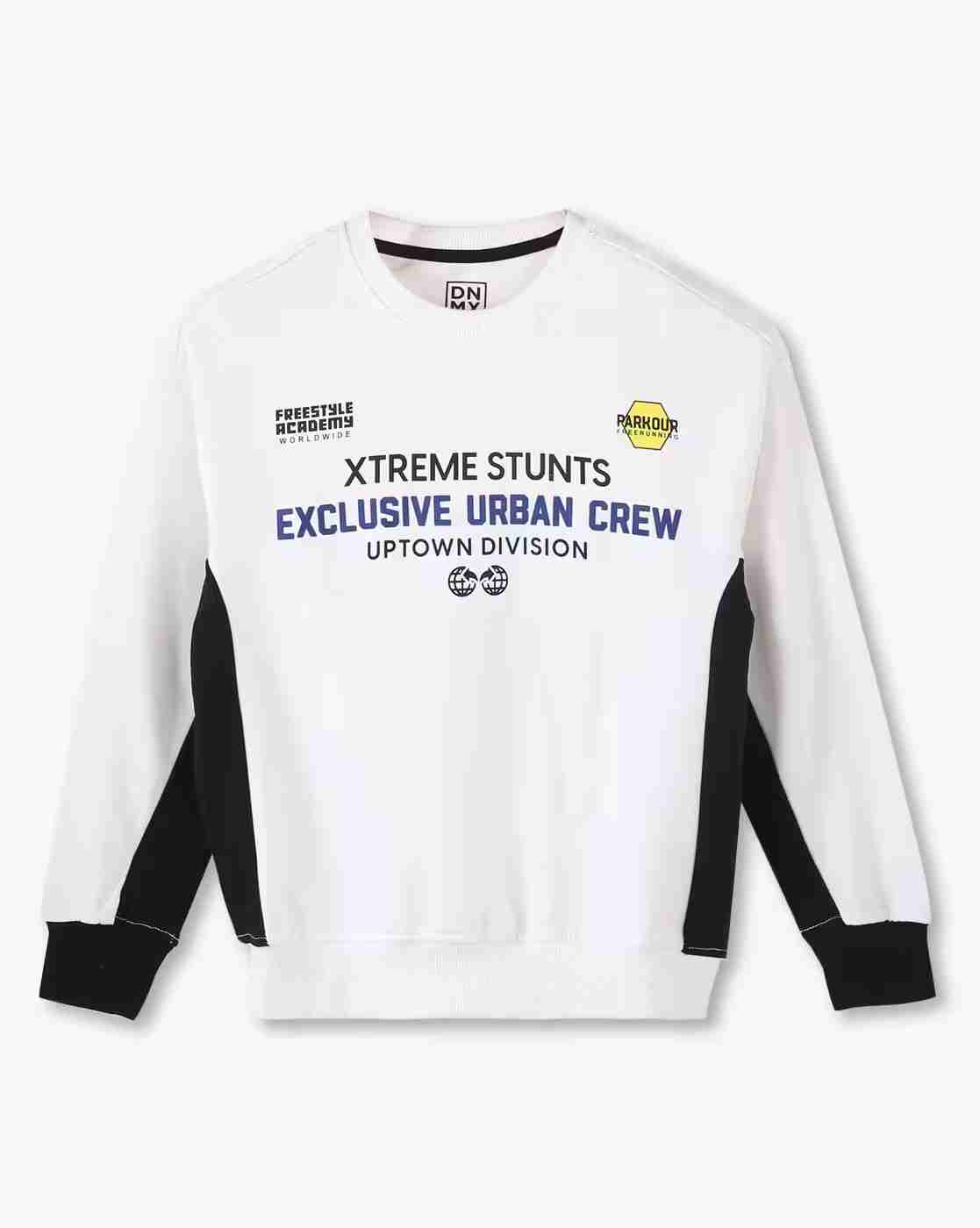 YB DNMX | Boys FW24 YB PARKOUR Typographic Print Oversized Sweatshirt|0