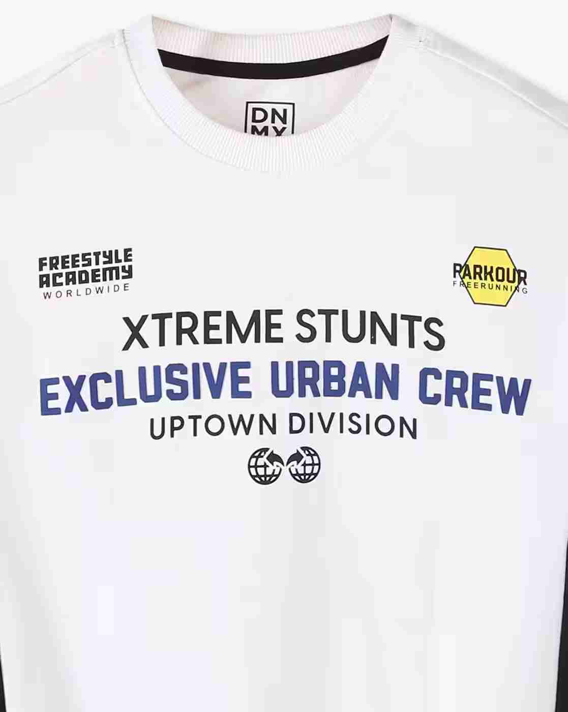 YB DNMX | Boys FW24 YB PARKOUR Typographic Print Oversized Sweatshirt|2