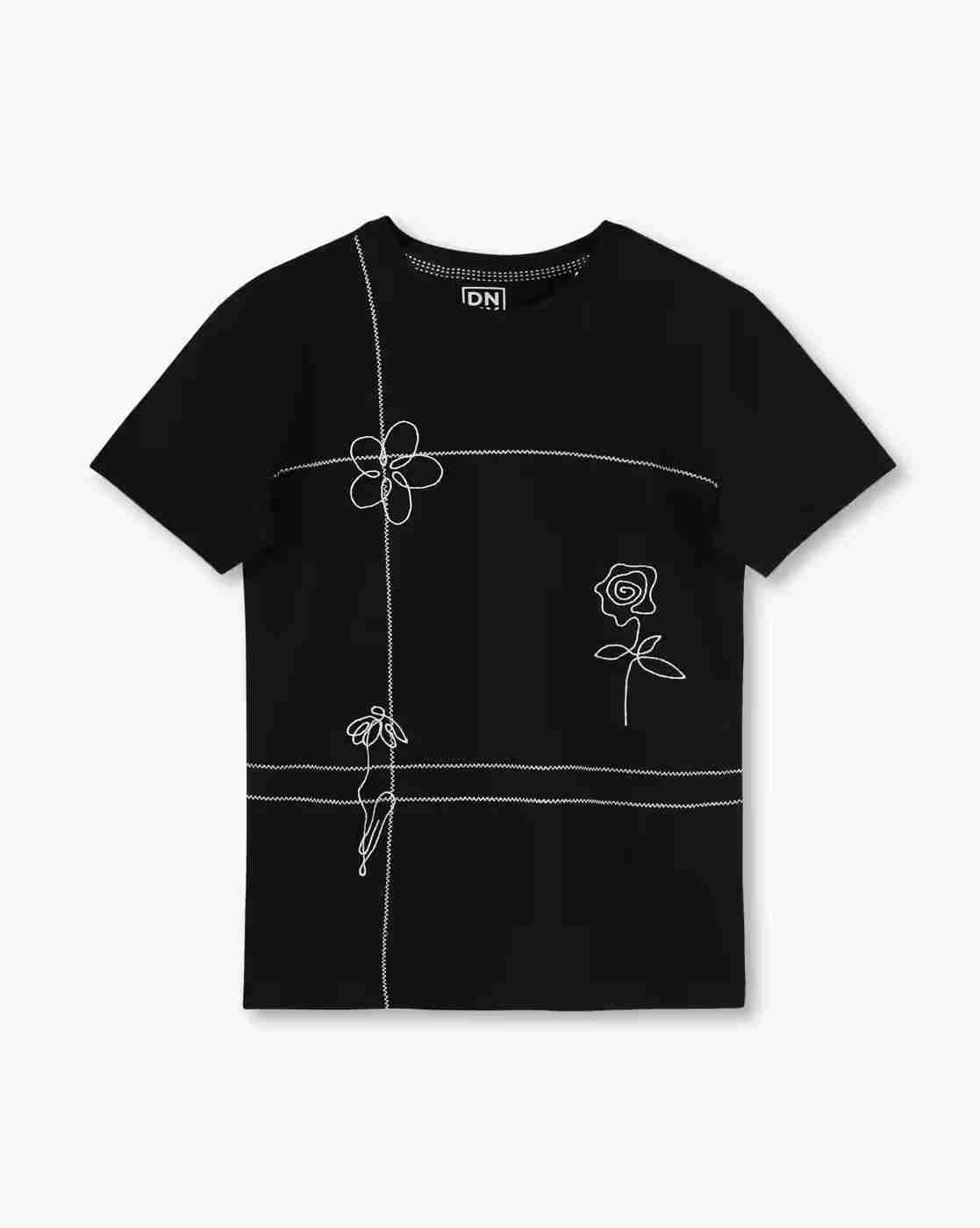 YB DNMX | Boys Embroidered Regular Fit Crew-Neck T-Shirt|0