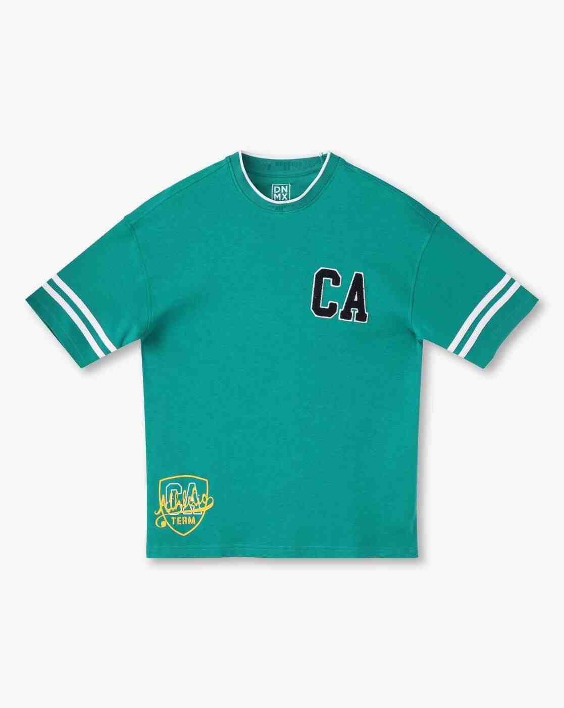 YB DNMX | Boys Graphic Print Boxy Fit Cotton Crew-Neck T-Shirt|0