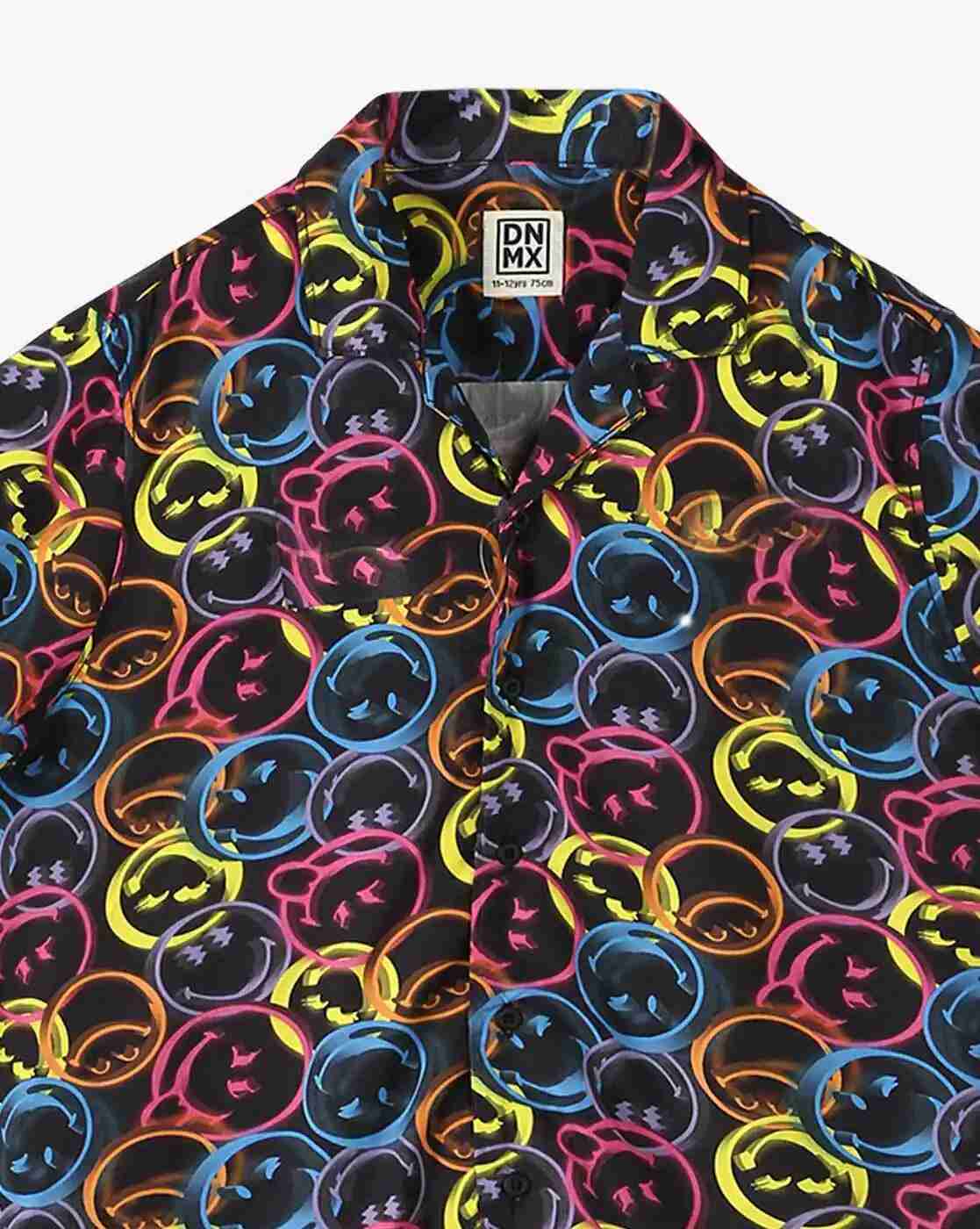 YB DNMX | Printed resort shirt, black, 8-9y|2