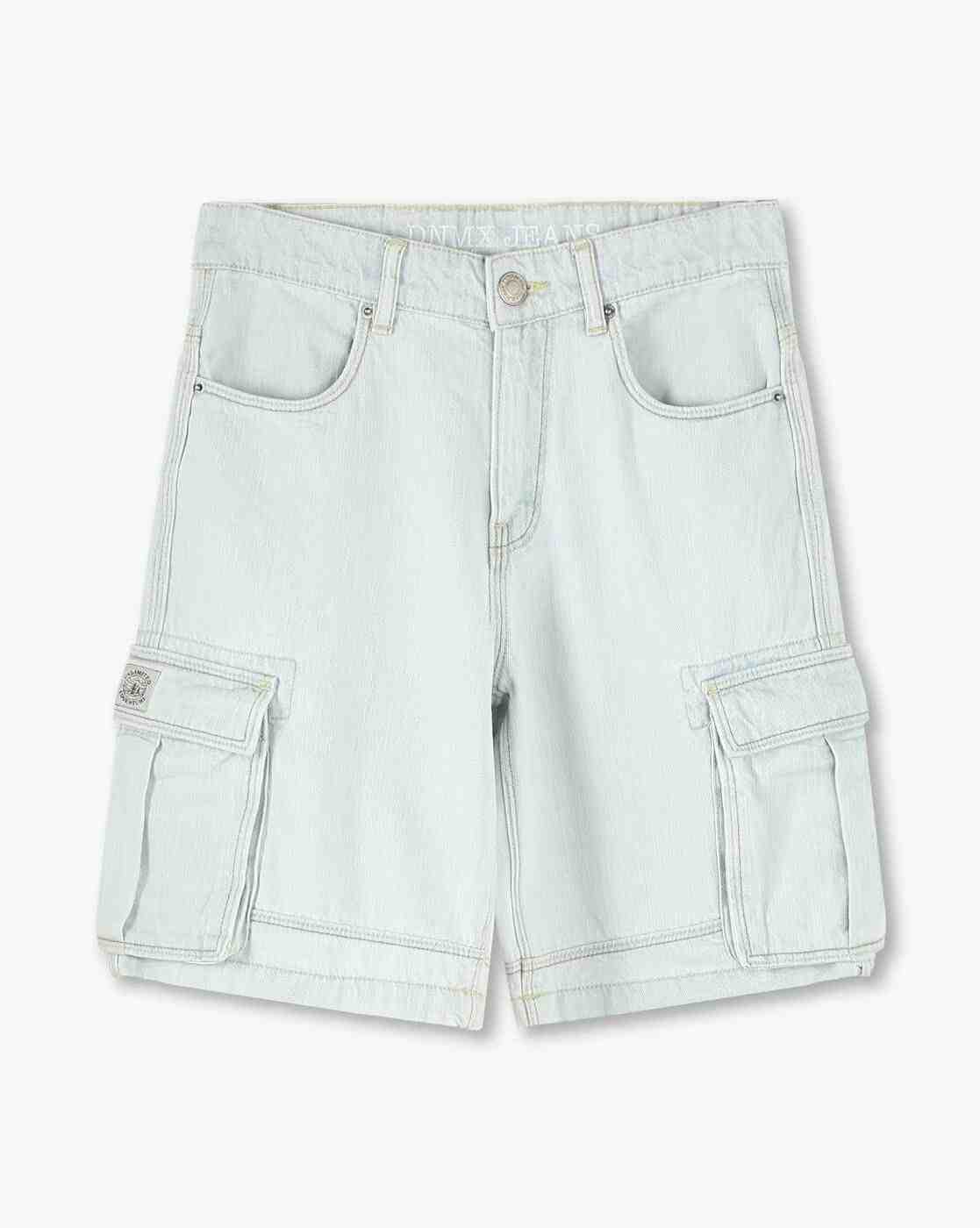 YB DNMX | Boys Washed Slim Fit Denim Cargo Shorts|0