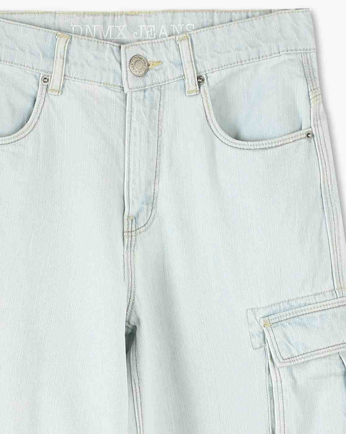 YB DNMX | Boys Washed Slim Fit Denim Cargo Shorts|2