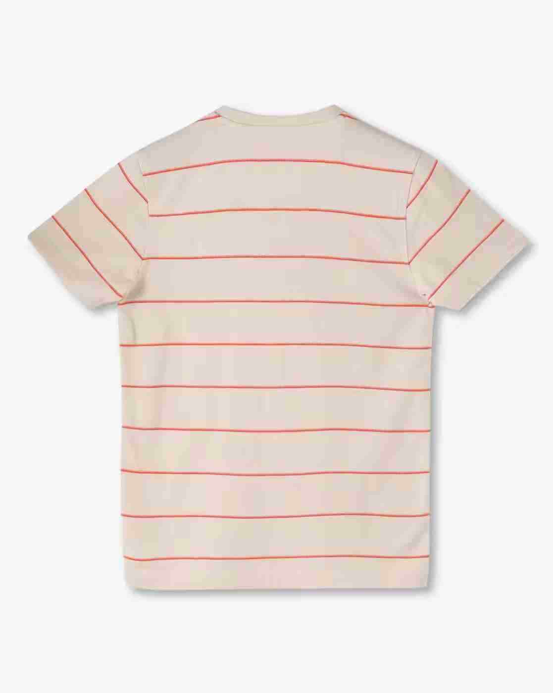 YB DNMX | Boys Striped Slim Fit Crew-Neck T-Shirt with Insert Pocket|1