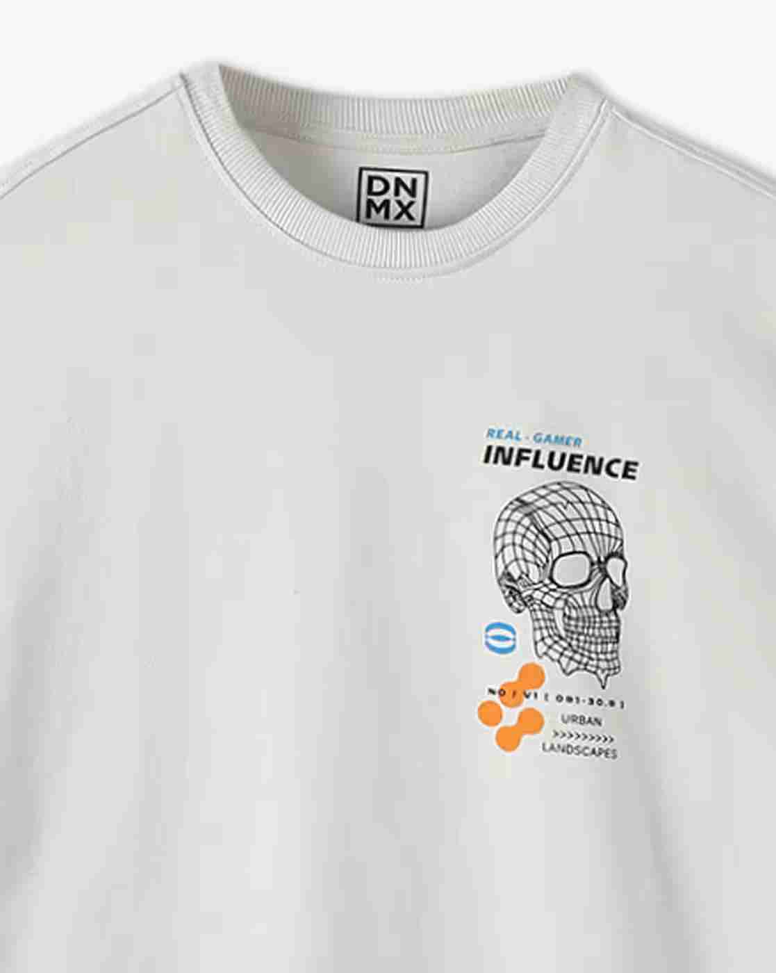 YB DNMX | Boys Real Gamer Graphic Print Oversized Round-Neck T-Shirt|2