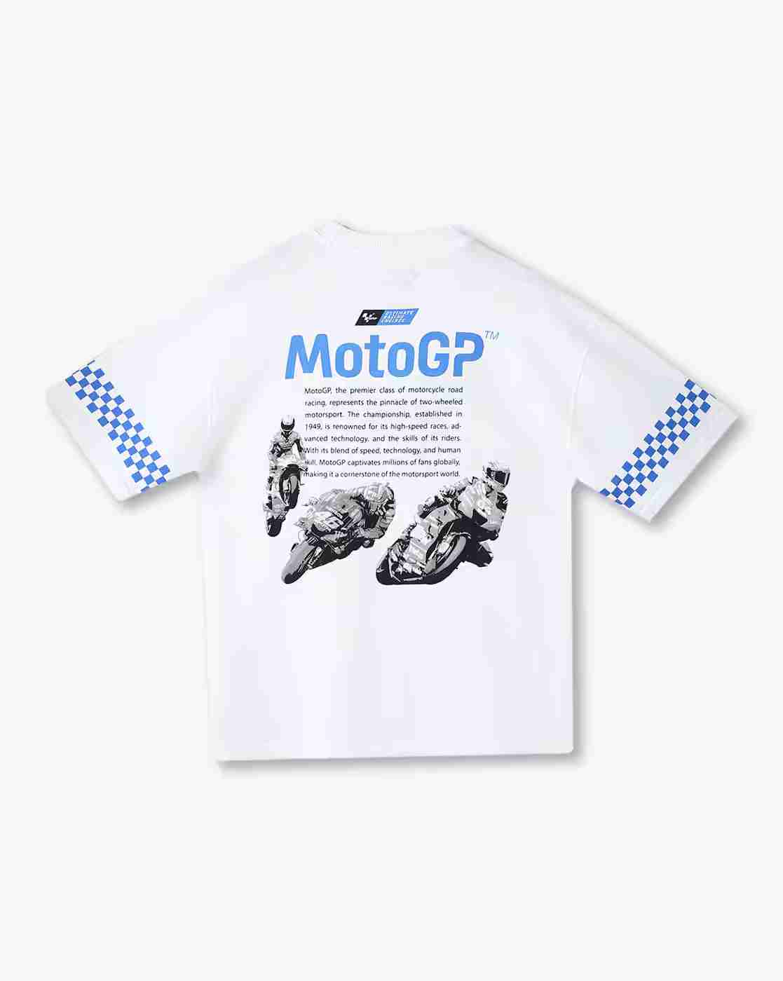 YB DNMX | Boys MotoGP Print Boxy Fit Round-Neck T-Shirt|1