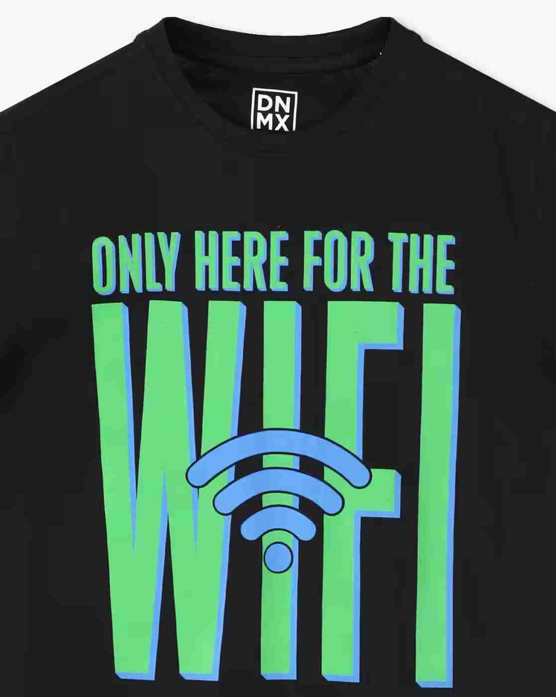 YB DNMX | Boys Typographic Print Regular Fit Crew-Neck T-Shirt|2
