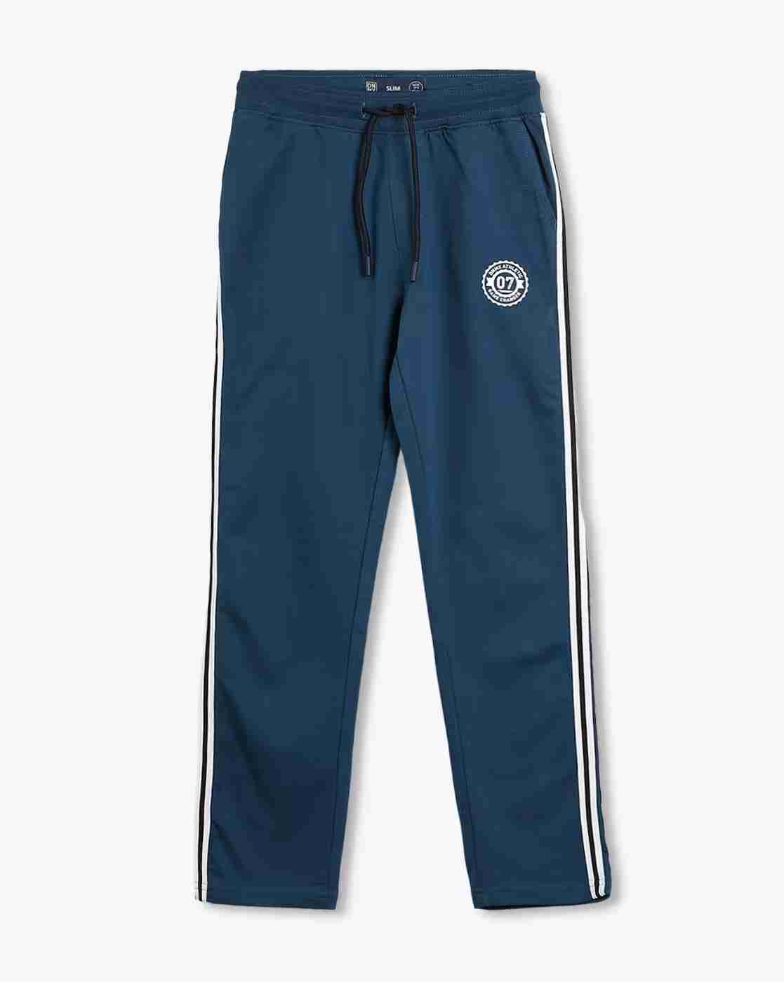 YB DNMX | Boys Cotton Straight Track Pants with Contrast Panels|0