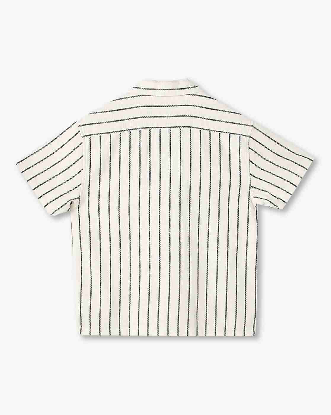 YB DNMX | Boys Ws19 Striped Boxy Fit Shirt with Patch Pocket|1