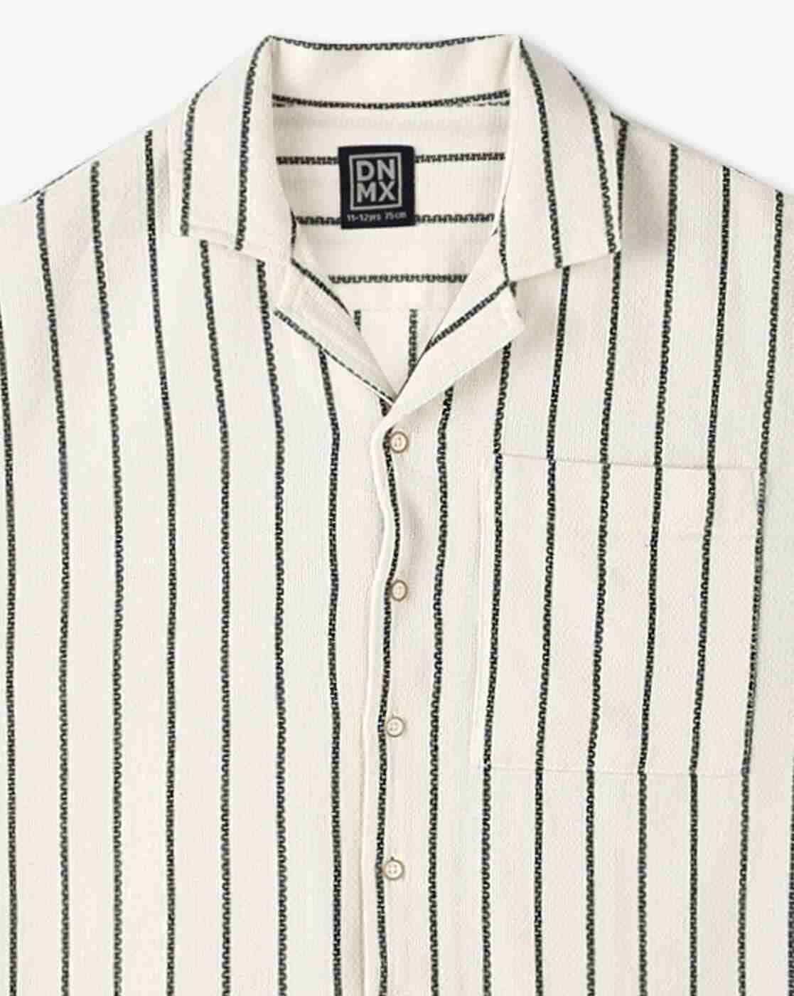 YB DNMX | Boys Ws19 Striped Boxy Fit Shirt with Patch Pocket|2