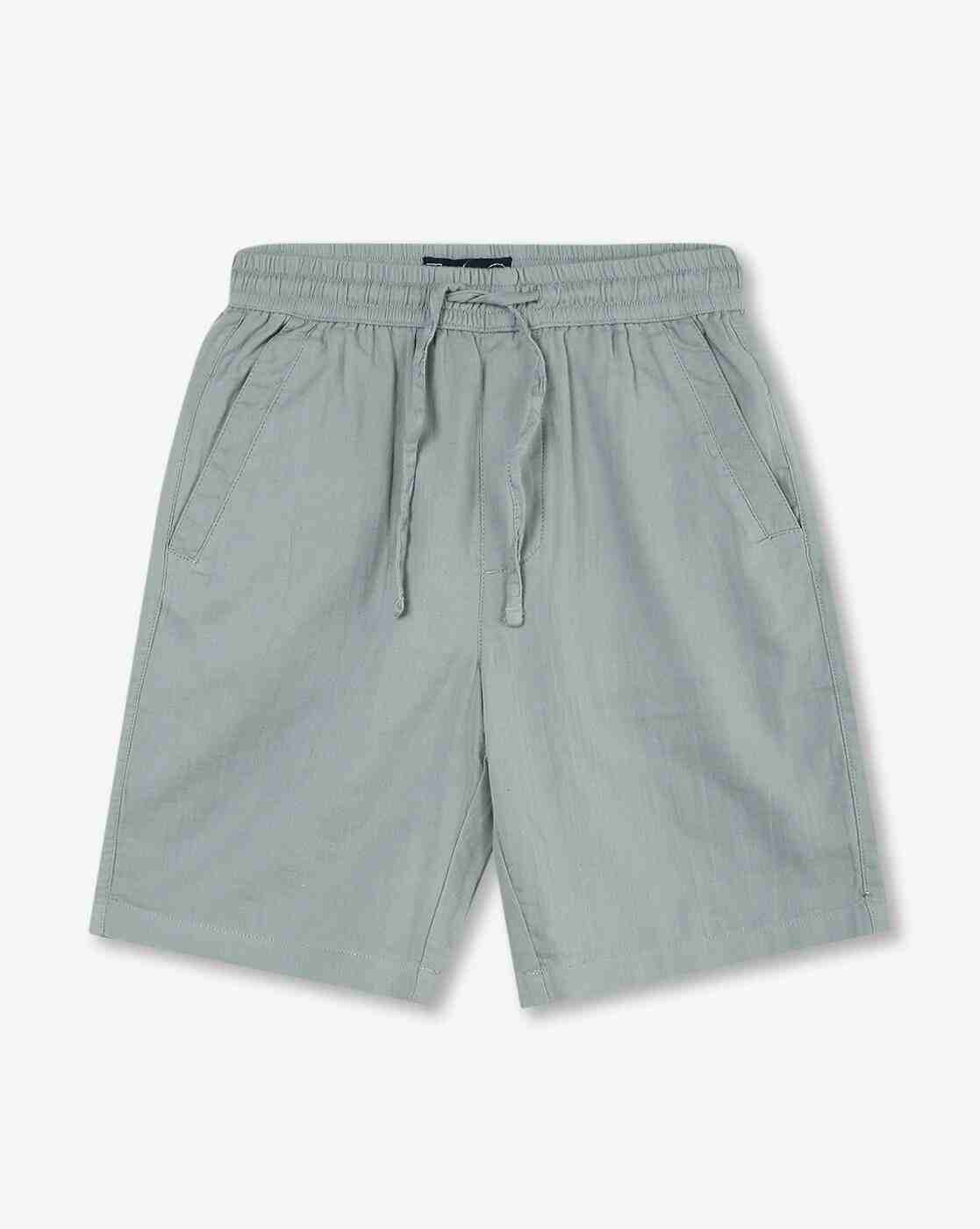 YB DNMX | Boys Mid-Rise Regular Fit Shorts with Insert Pockets|0