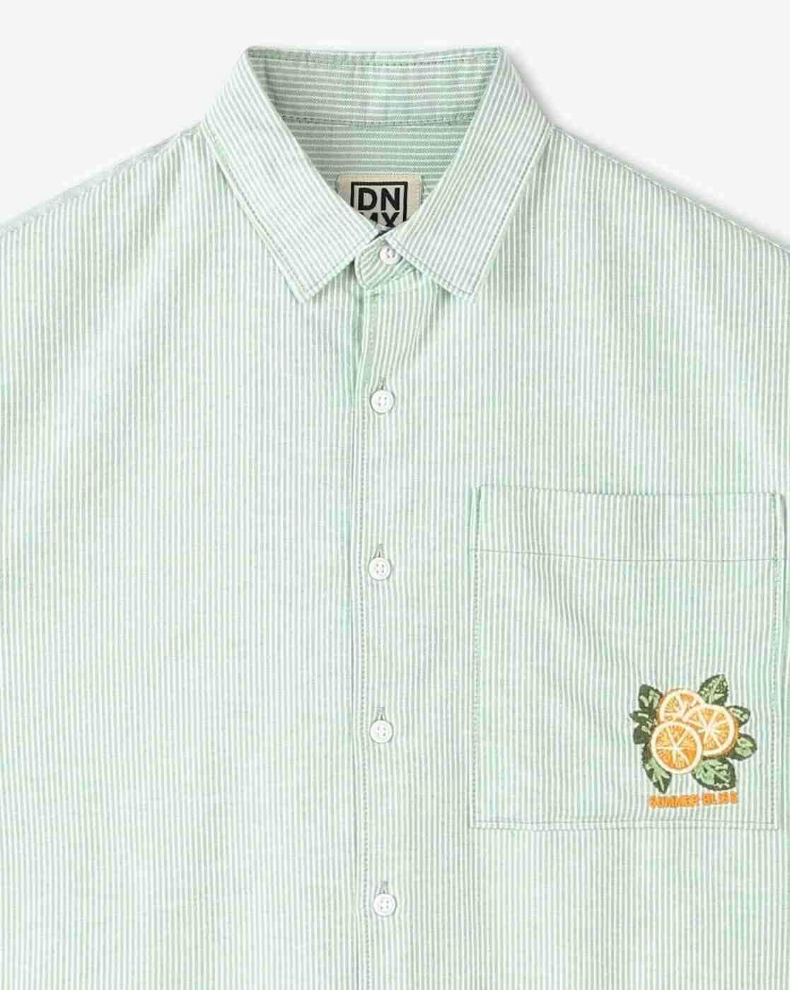 YB DNMX | Boys Ws50 Striped Boxy Fit Shirt with Patch Pocket|2