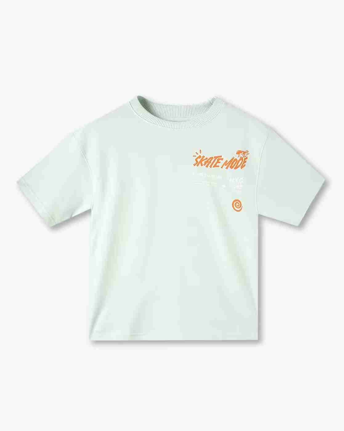 YB DNMX | Boys Graphic Print Loose Fit Round-Neck T-Shirt|0