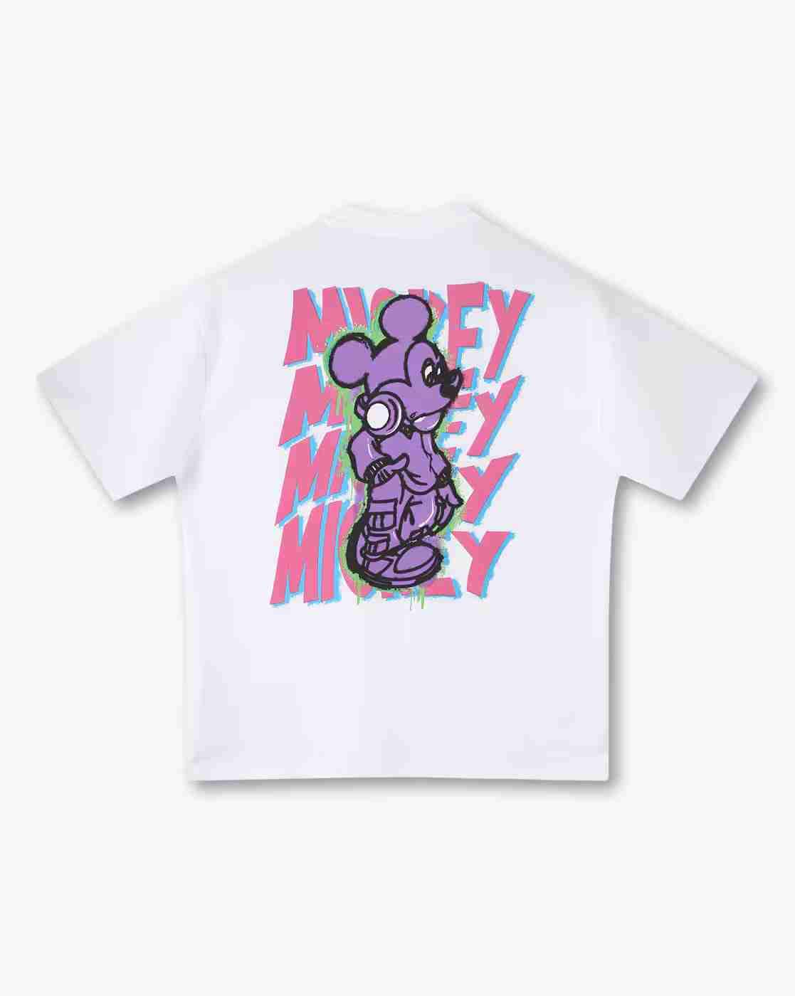 YB DNMX | Boys Mickey Mouse Print Boxy Fit Round-Neck T-Shirt|1