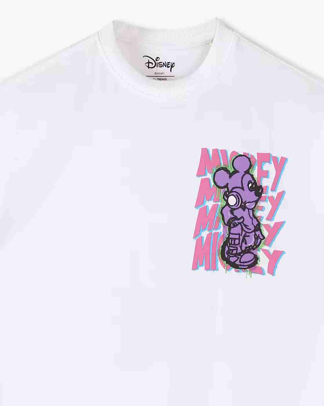 YB DNMX | Boys Mickey Mouse Print Boxy Fit Round-Neck T-Shirt|2