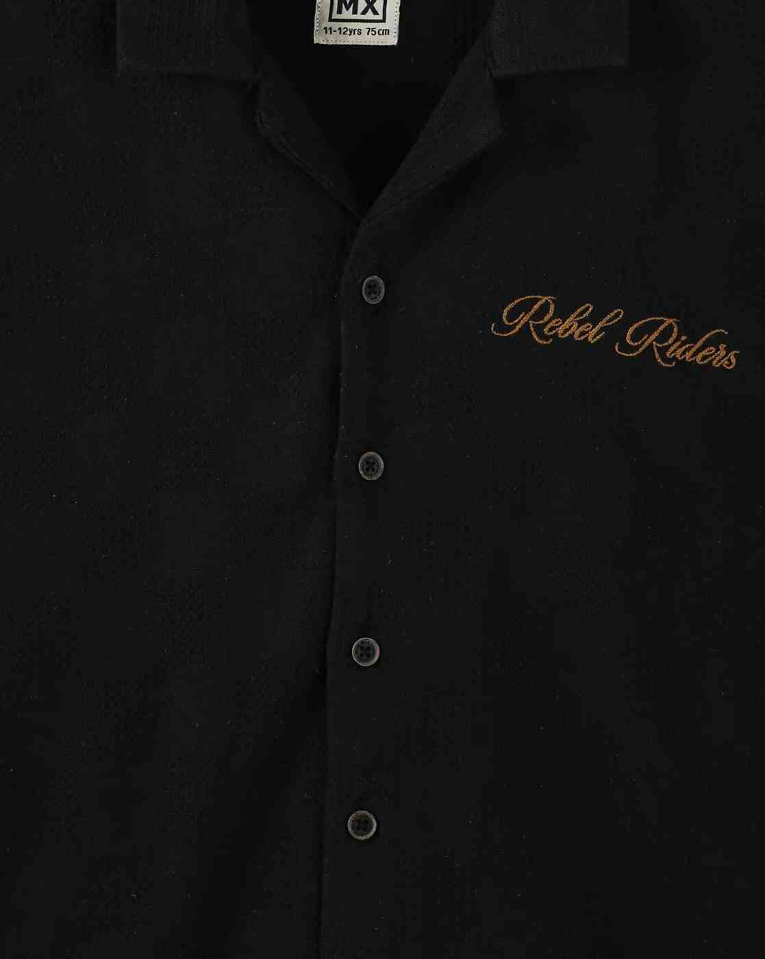 YB DNMX | Boys Boxy Fit Shirt with Embroidery|2