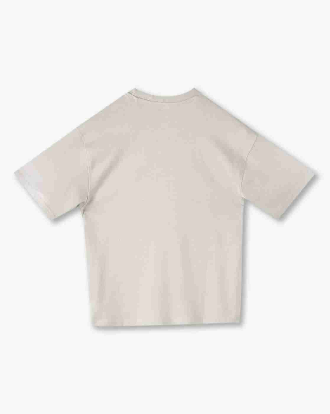 YB DNMX | Boys Typographic Print Boxy Fit Crew-Neck T-Shirt|1